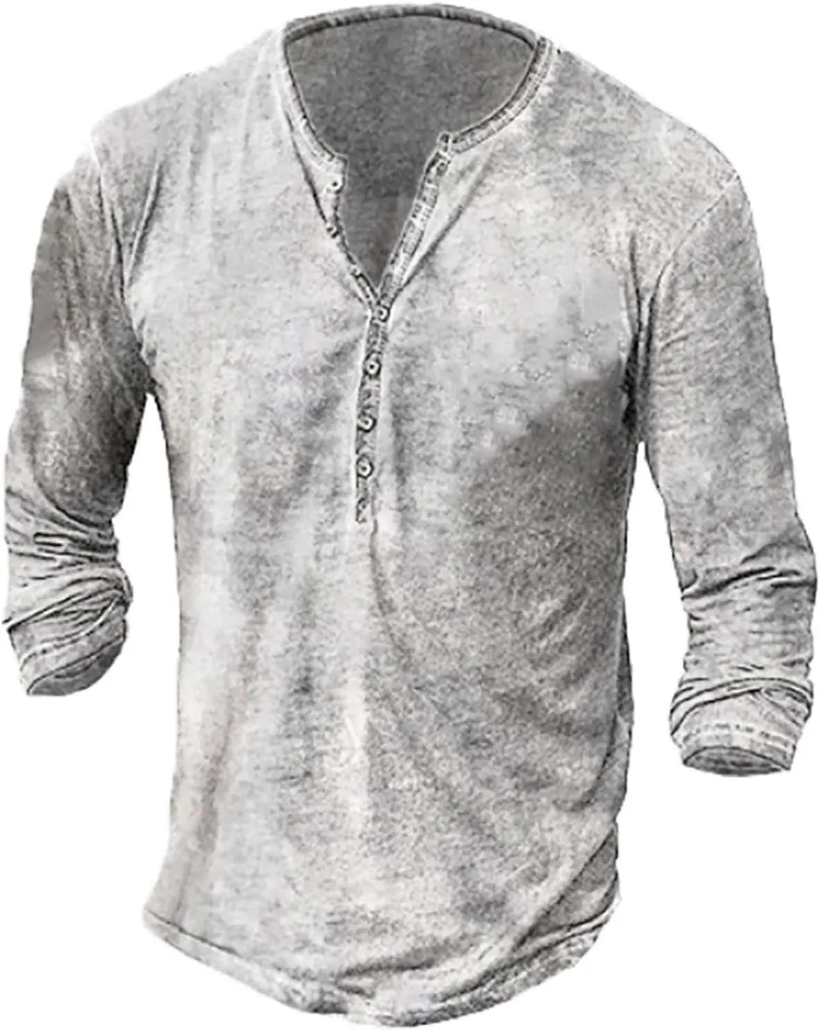 Beotyshow Hemd Herren Langarm Henley Shirt Männer Freizeithemd Vintage Casual Leicht Baumwolle Slim Fit T-Shirt