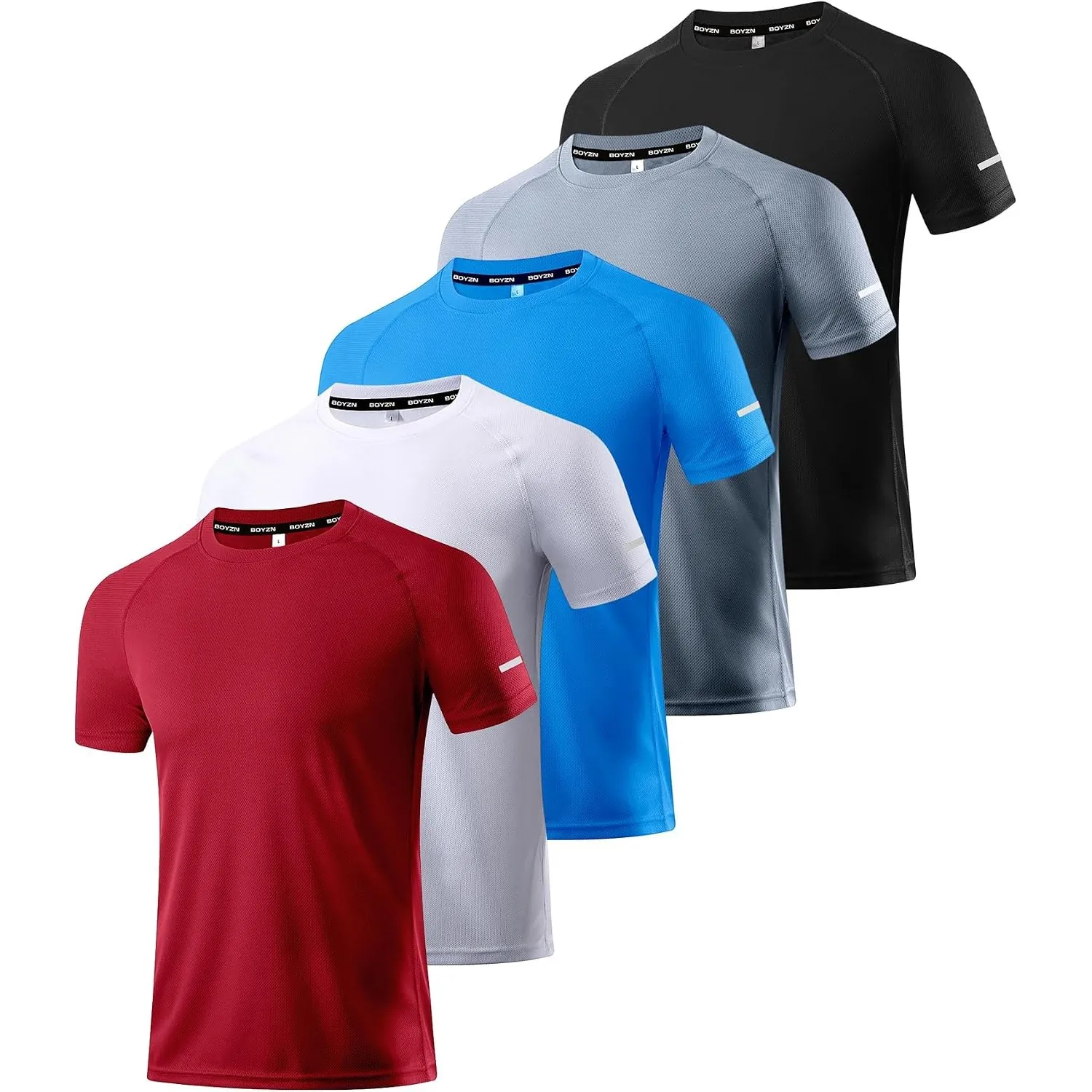 Boyzn 1, 3, 5 or 7er Pack Sport Tshirts Herren Kurzarm T-Shirts Funktionsshirt Laufshirt Schnelltrocknend Atmungsaktive…