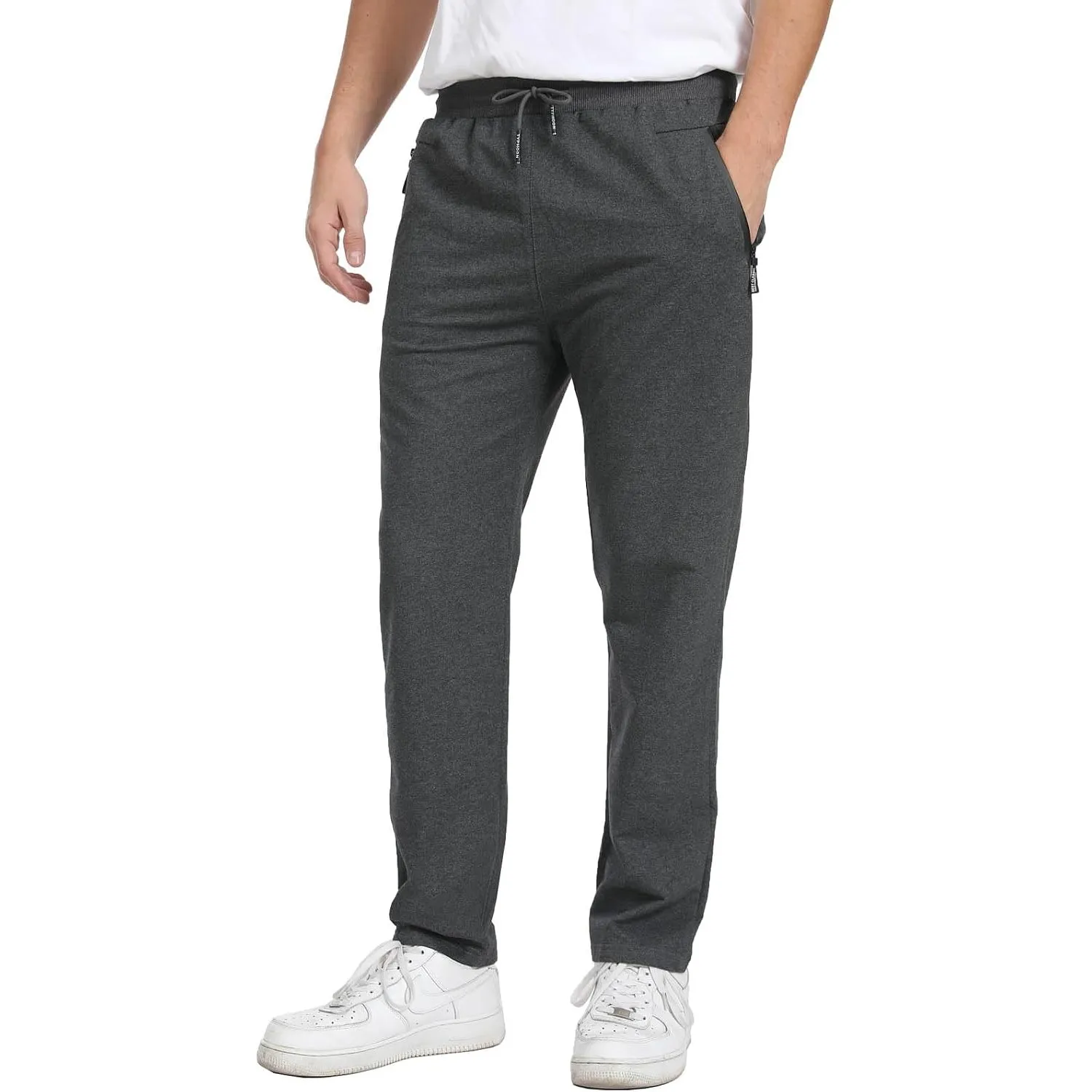 JustSun Jogginghose Herren Trainingshose Sporthose Herren Baumwolle Fitness mit Reißverschlusstaschen