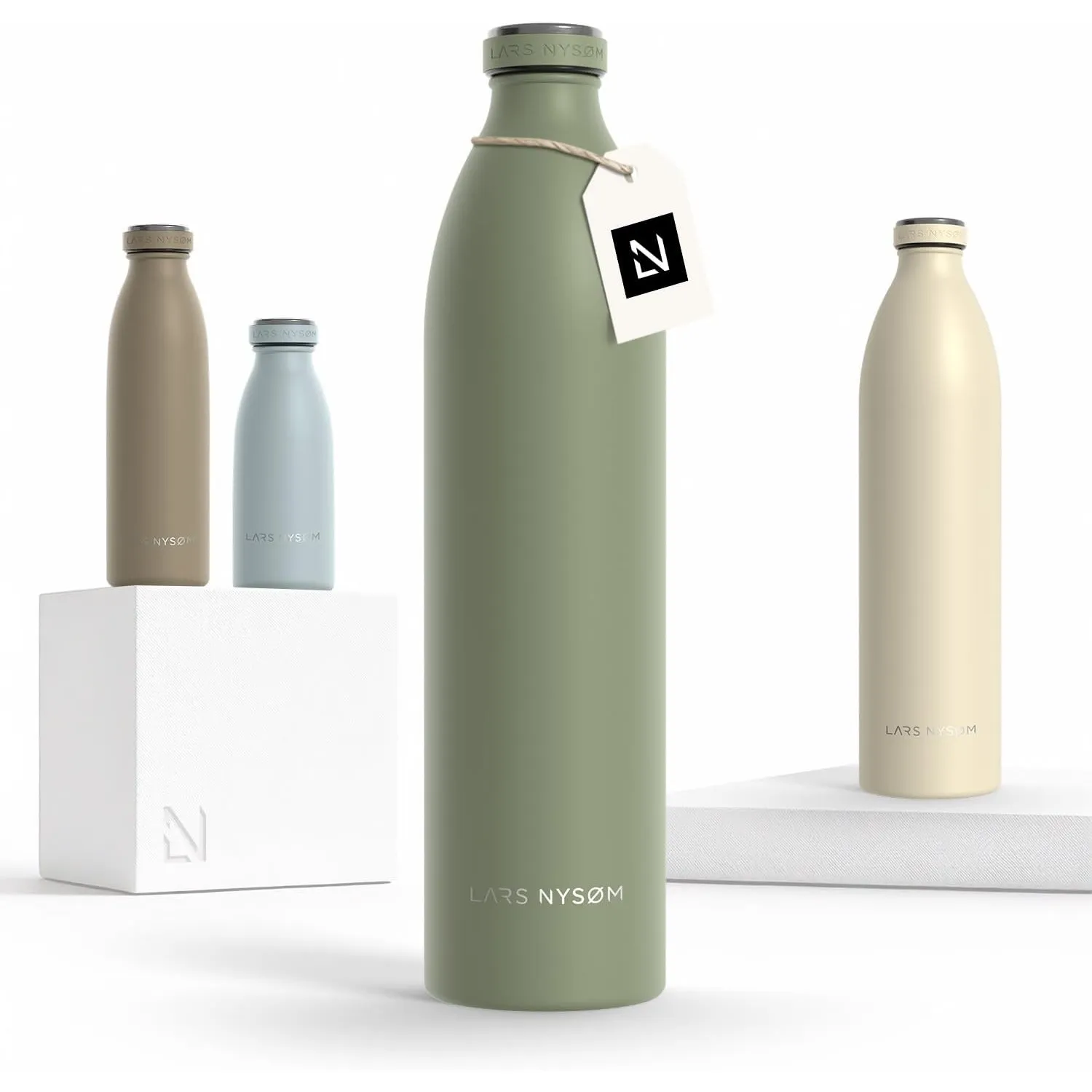 LARS NYSØM Trinkflasche 1 5l - Trinkflasche Edelstahl - Thermosflasche