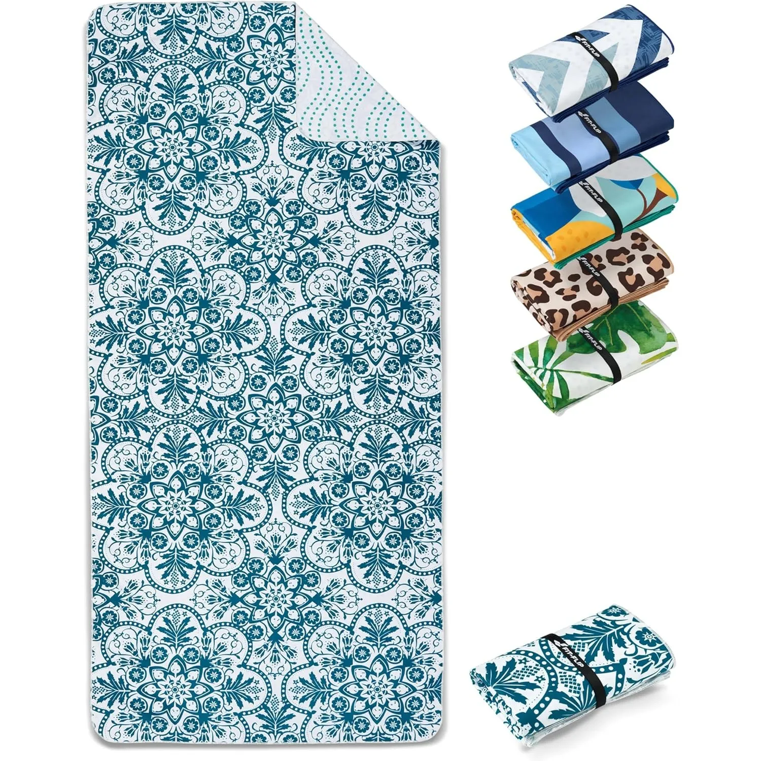 Fit-Flip Strandtuch XXL Mikrofaser leicht und schnelltrocknend | Portugal 200x90cm, Strandhandtuch, 100% recycelt, Bade…