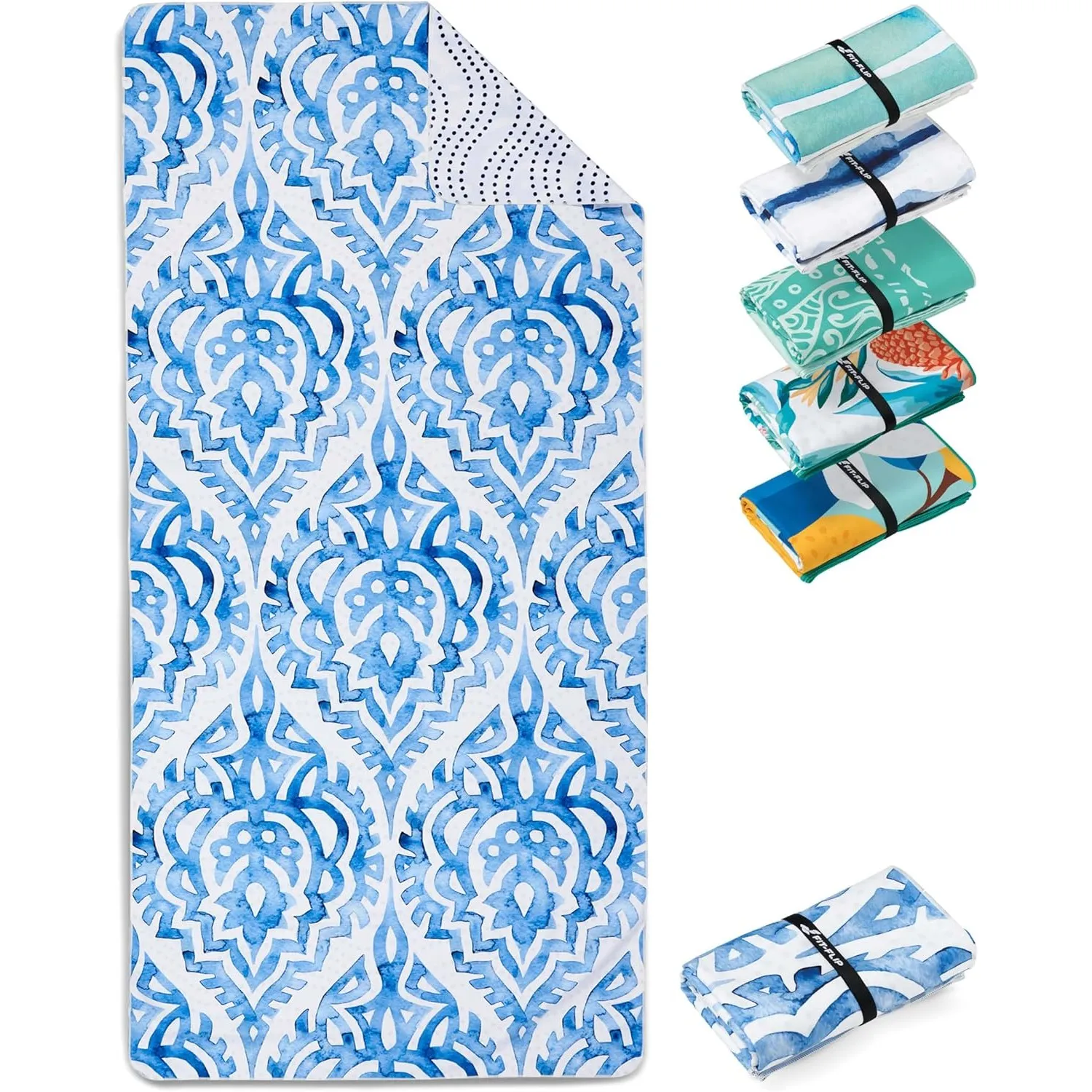 Fit-Flip Strandtuch XXL Mikrofaser leicht und schnelltrocknend | Boho 200x90cm, Strandhandtuch, 100% recycelt, Badetuch…