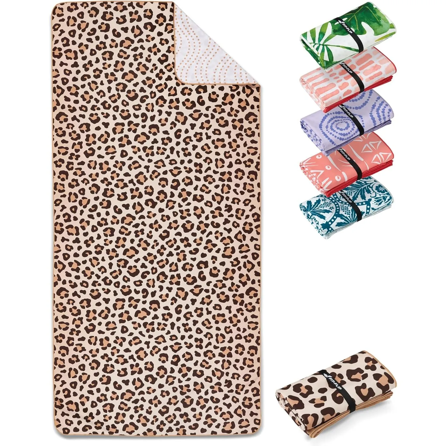 Fit-Flip Strandtuch XXL Mikrofaser leicht und schnelltrocknend | Leo 160x90cm, Strandhandtuch, 100% recycelt, Badetuch …