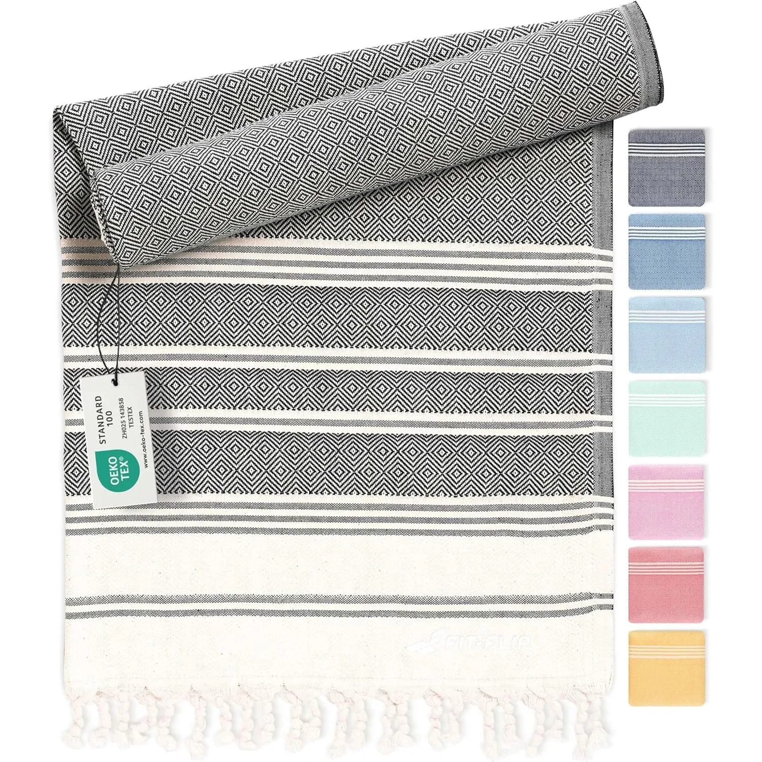 Fit-Flip Hamamtuch aus 100% Baumwolle saugfähig und schnelltrocknend