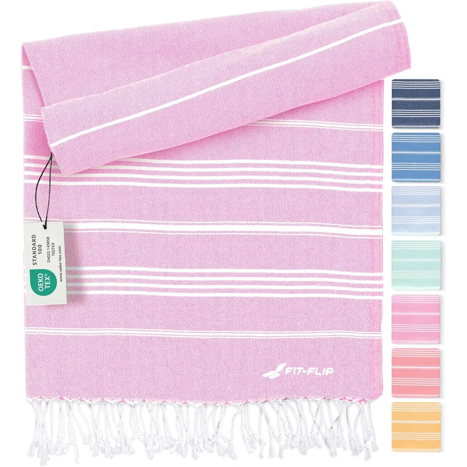 Fit-Flip Hamamtuch aus 100% Baumwolle saugfähig und schnelltrocknend | Rose, 100x200cm Sultan, türkisches Saunatuch, St…