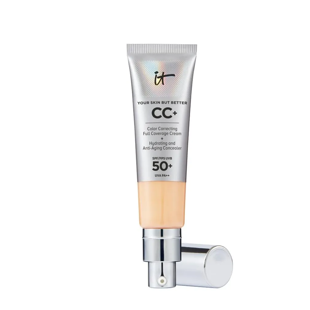 IT Cosmetics Your Skin But Better CC Cream LSF 50+, Hochpigmentierte Mehrzweck-Creme mit LSF 50, Getönte Anti-Aging-Tag…