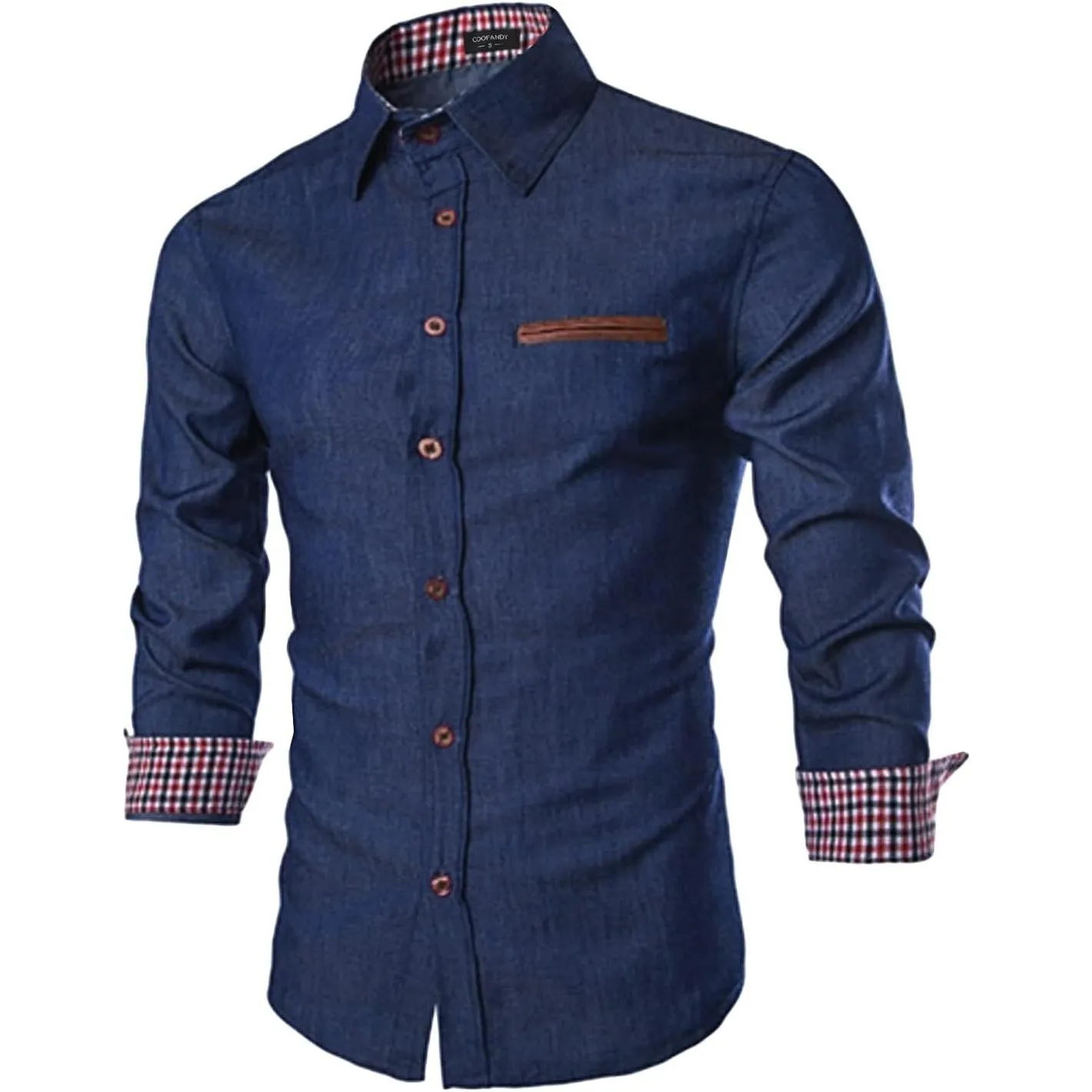 COOFANDY Herren Hemd Langarm Jeanshemd Vintage Denim Shirt