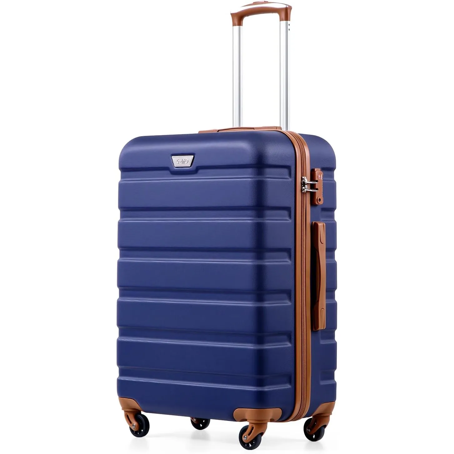 COOLIFE Koffer Groß 77cm XL, PC+ABS, Rollkoffer mit 360° Spinner Räder