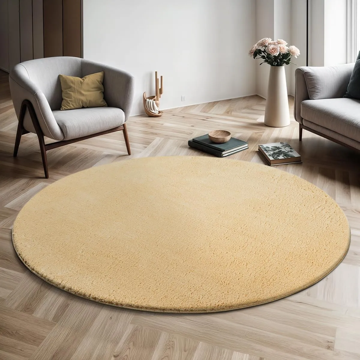 the carpet Relax Moderner Flauschiger Kurzflor Teppich, Anti-Rutsch Unterseite, Waschbar bis 30 Grad, Super Soft, Fello…