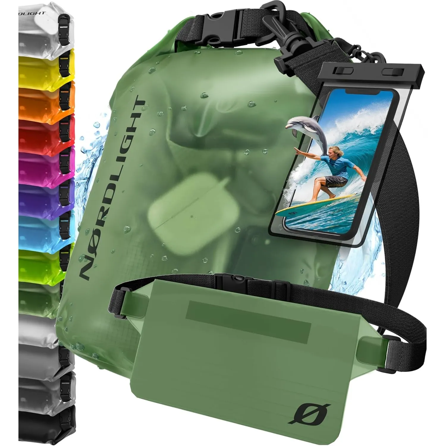 Nordlight Dry Bag wasserdichte Tasche - 2l 5l 10l 15l 20l 30l Liter | Wasserfester Packsack Seesack Beutel Waterproof D…