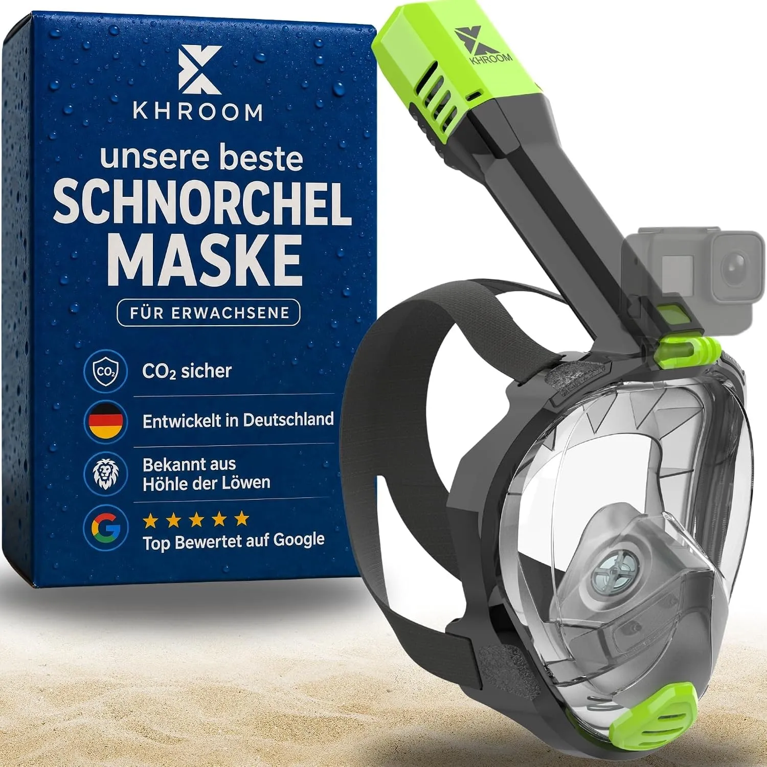 Khroom Schnorchelmaske für Erwachsene - Seaview Pro