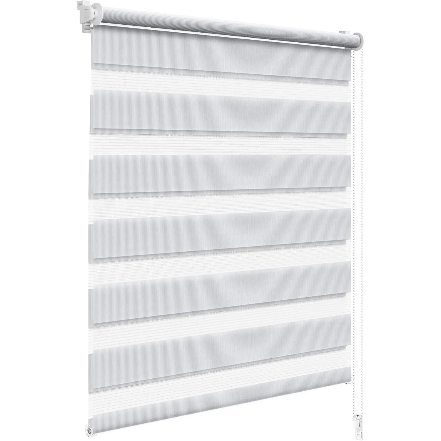 WOLTU Doppelrollo Klemmfix ohne Bohren Grau B100 x H120 cm, Duo Rollo lichtdurchlässig Fensterrollo für innen verdunkel…