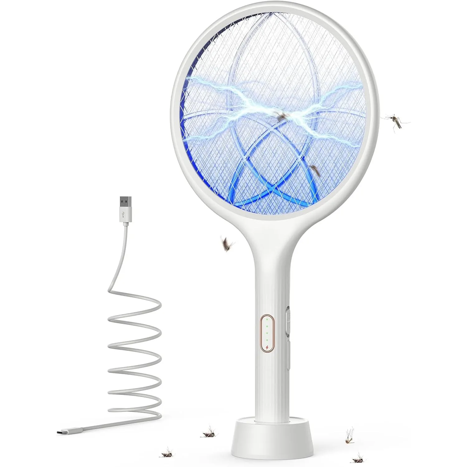 YISSVIC Elektrische Fliegenklatsche extra stark 4000V 2 in 1 Weiß 1 STK