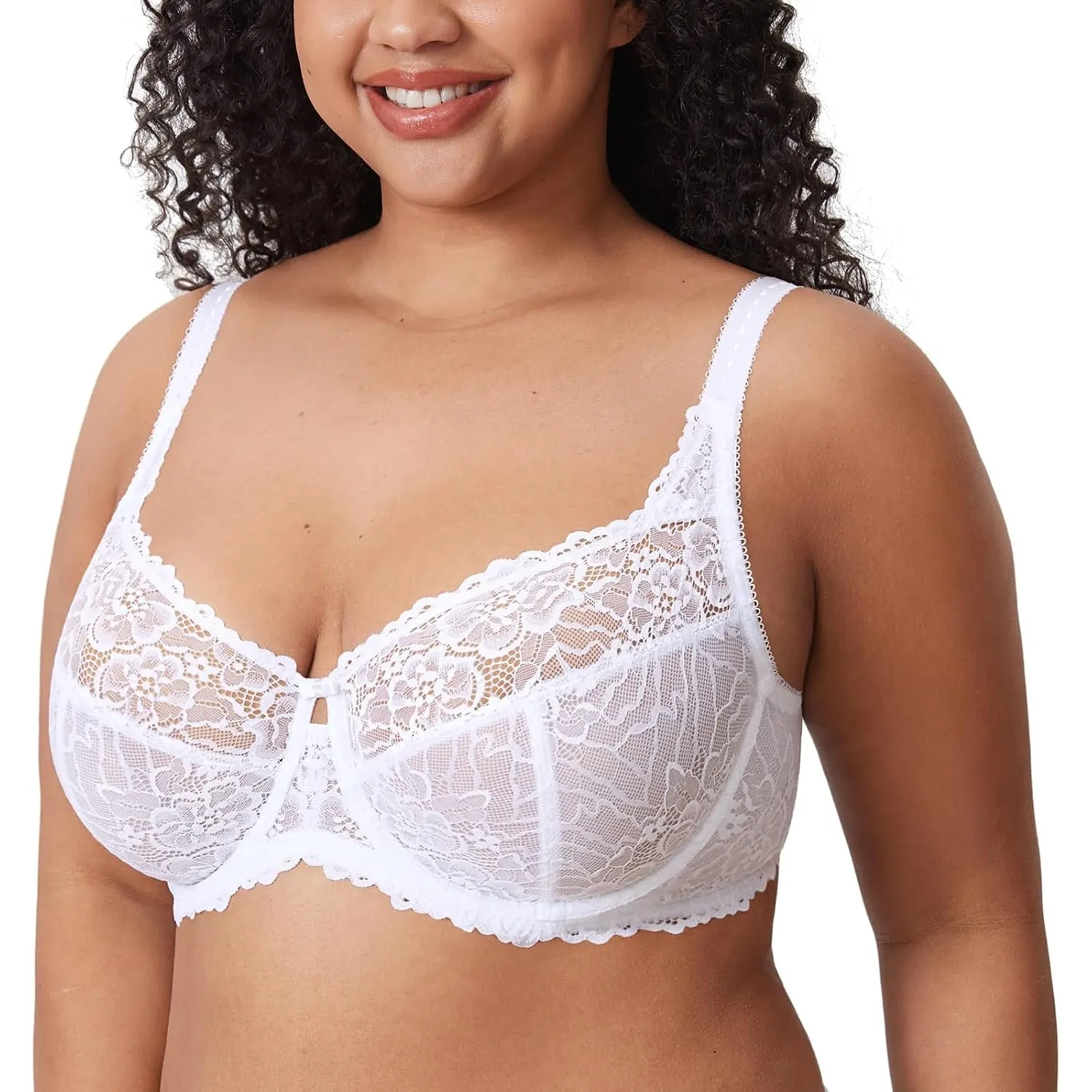 DELIMIRA Damen Minimizer Spitzen BH mit Bügel
