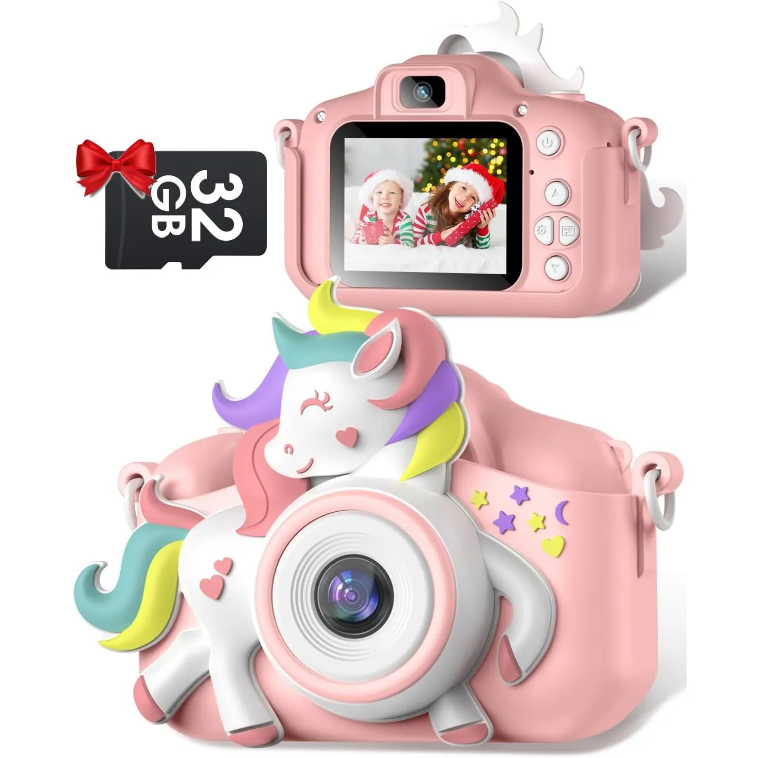 Gofunly Kinderkamera Digitalkamera mit 32G Karte & 2,0-Zoll-Bildschirm