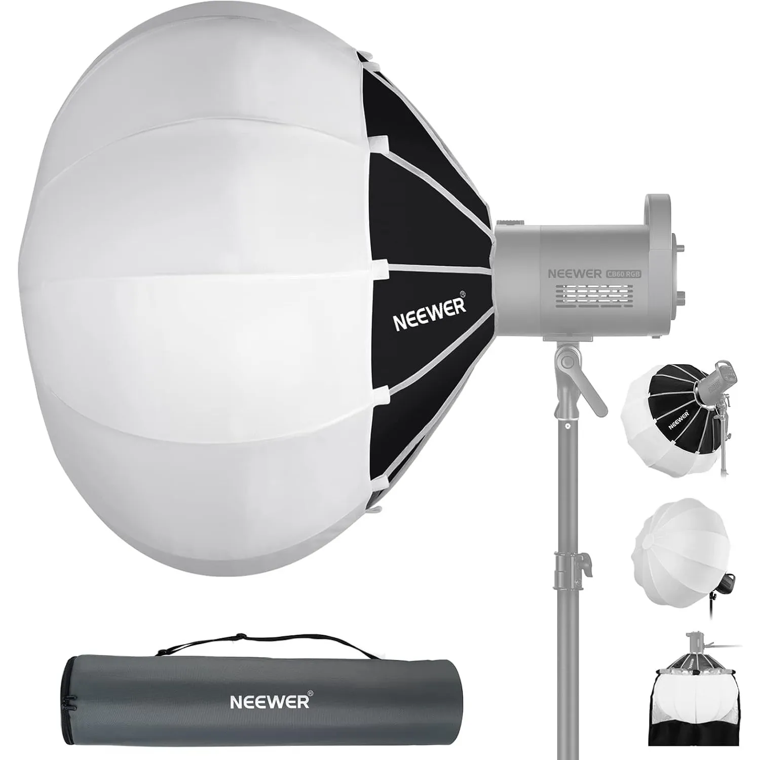 NEEWER 90cm Laternen Softbox mit ein Schritt Schnellwechsel, 360° Lichtdiffusor, Bowens Mount für Videoleuchte CB60 CB1…