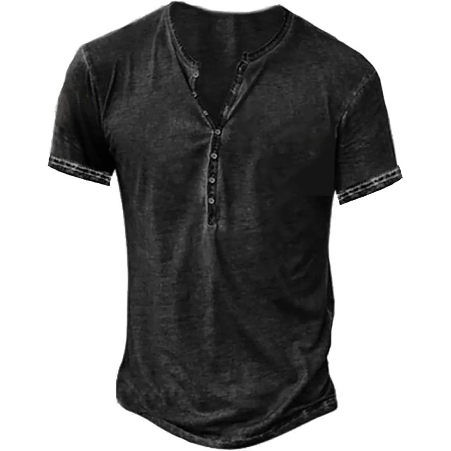 Beotyshow Hemd Herren Langarm Henley Shirt Männer Freizeithemd Vintage Casual Leicht Baumwolle Slim Fit T-Shirt