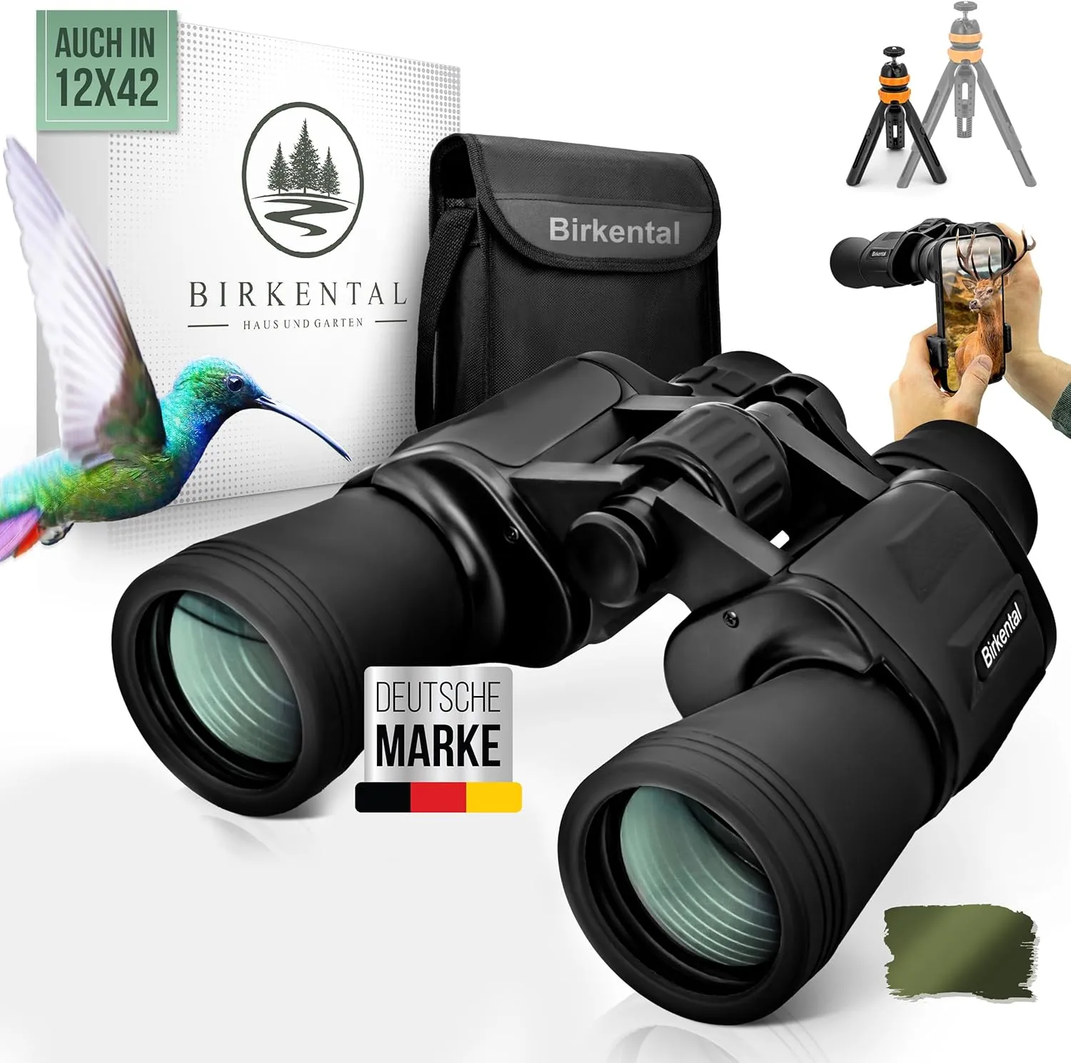 Birkental Fernglas Erwachsene 10x50 inkl. Zubehör-Anfänger und Profis-HD Zoom,wasserdicht,leicht,kompakt-auch für Brill…