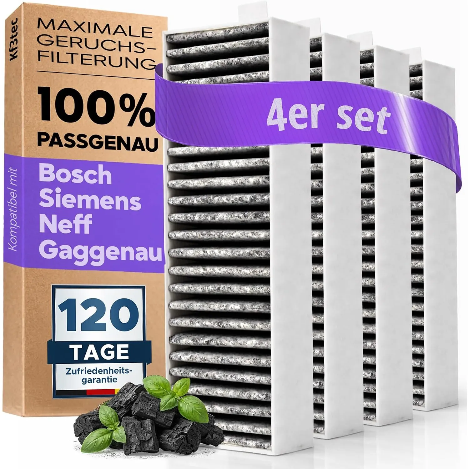 Aktivkohle Filter Dunstabzugshaube [4 Stück] Siemens HZ9VRCR0, Bosch HEZ9VRUD0, Bosch Siemens 17004796, Neff 17004806 +…