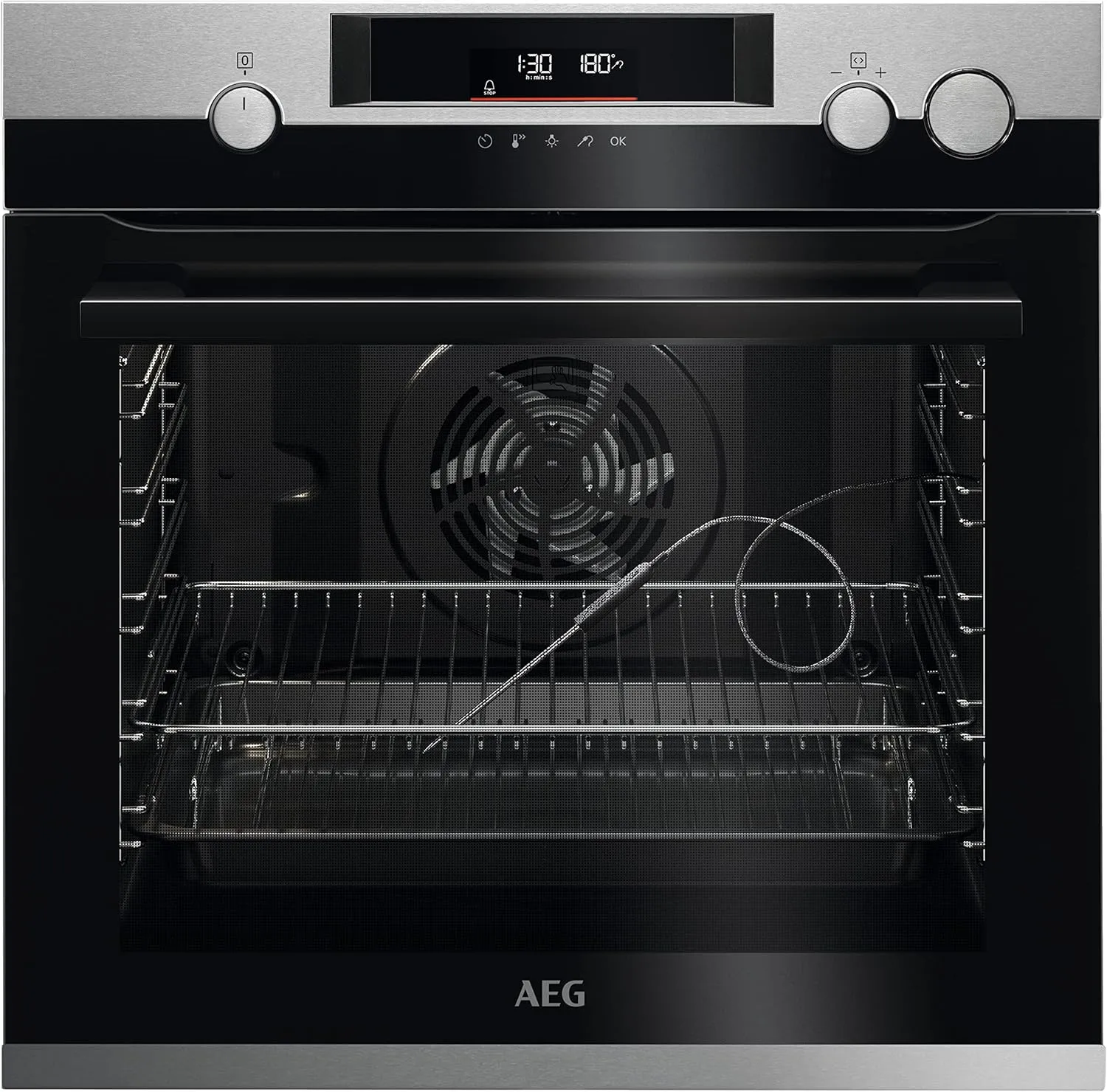 AEG Einbau-Backofen, Pyrolyse Selbstreinigung, Serie 7000 mit Dampfunterstützung: außen knusprig & innen saftig, Kernte…