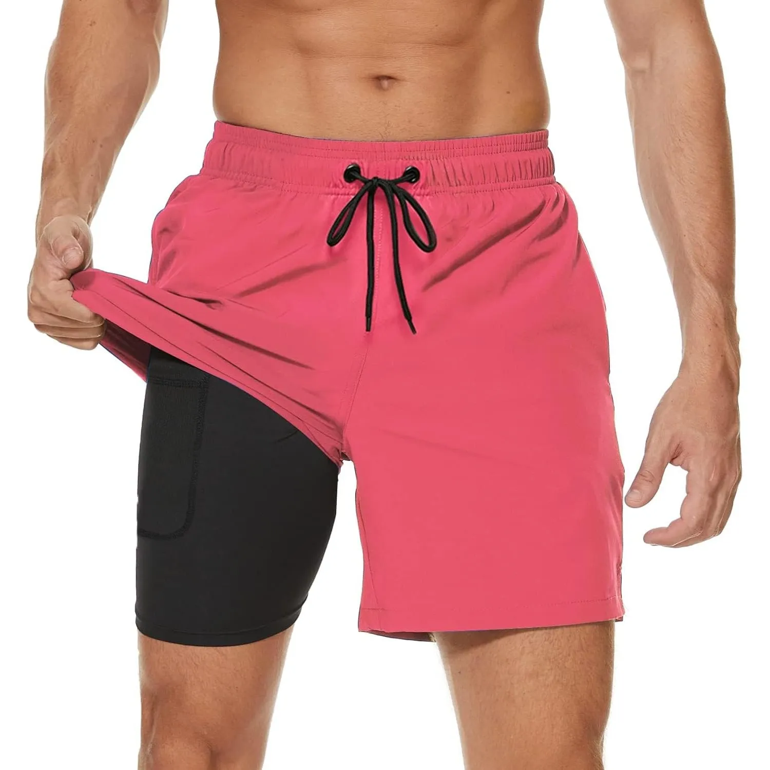 Arcweg Badehose für Herren mit Kompression Liner 2 in 1 Atmungsaktiv Badeshorts Männer Elastisch Trainingsshorts Verste…