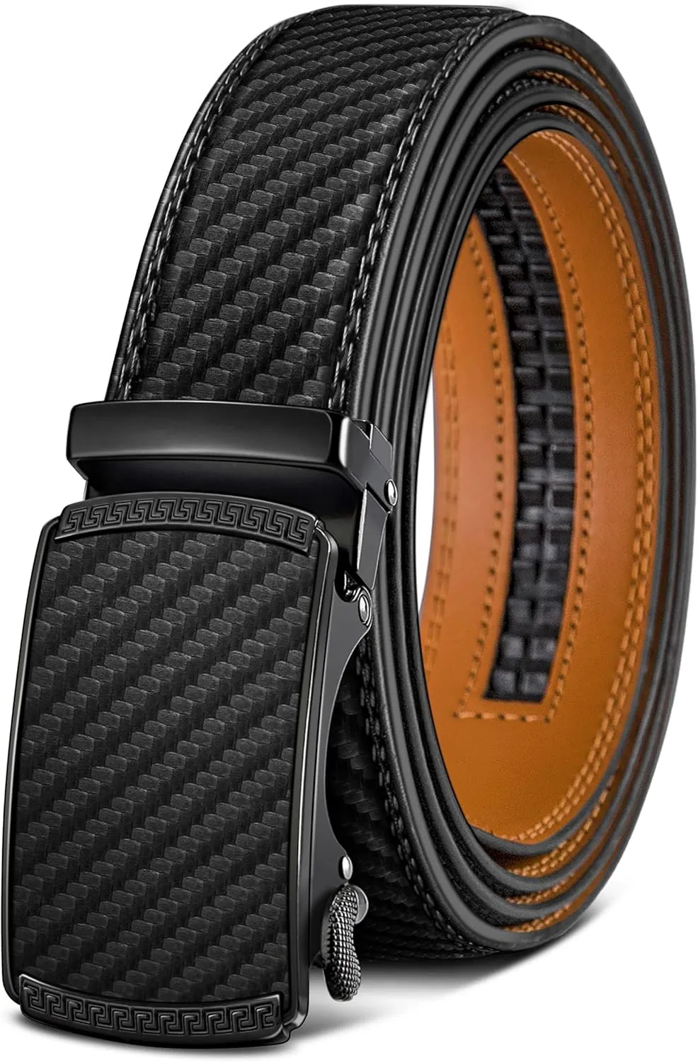 BULLIANT Gürtel Herren, Gürtel Ratsche Ledergürtel Automatikschließe für Herren Anzug Business Kleidung,Breit 35mm,Größ…