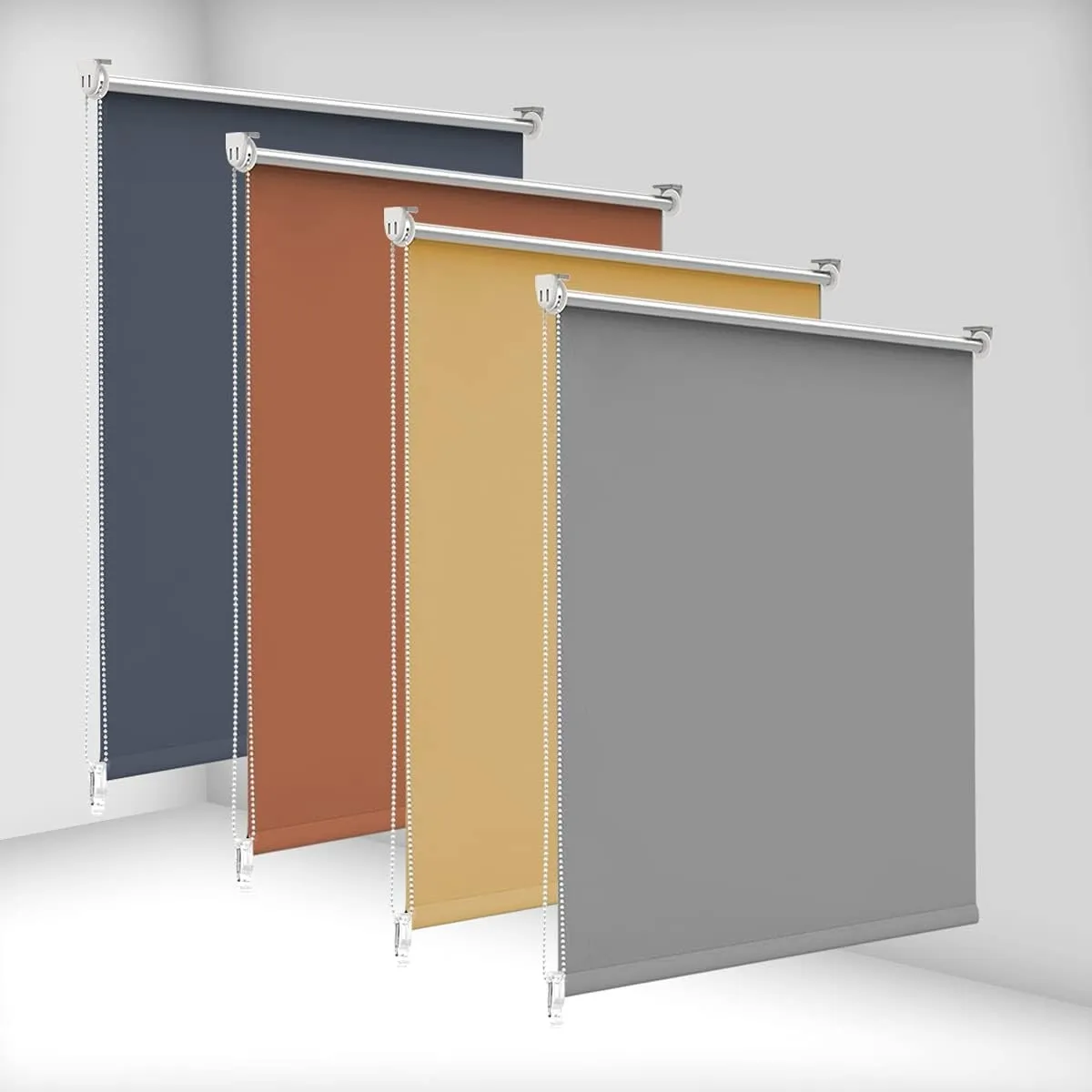bobodeco Verdunklungsrollo ohne Bohren & mit Bohren, Verdunkelungsrollo Klemmfix, Hellgrau B40x H230cm (Stoffbreite 40c…