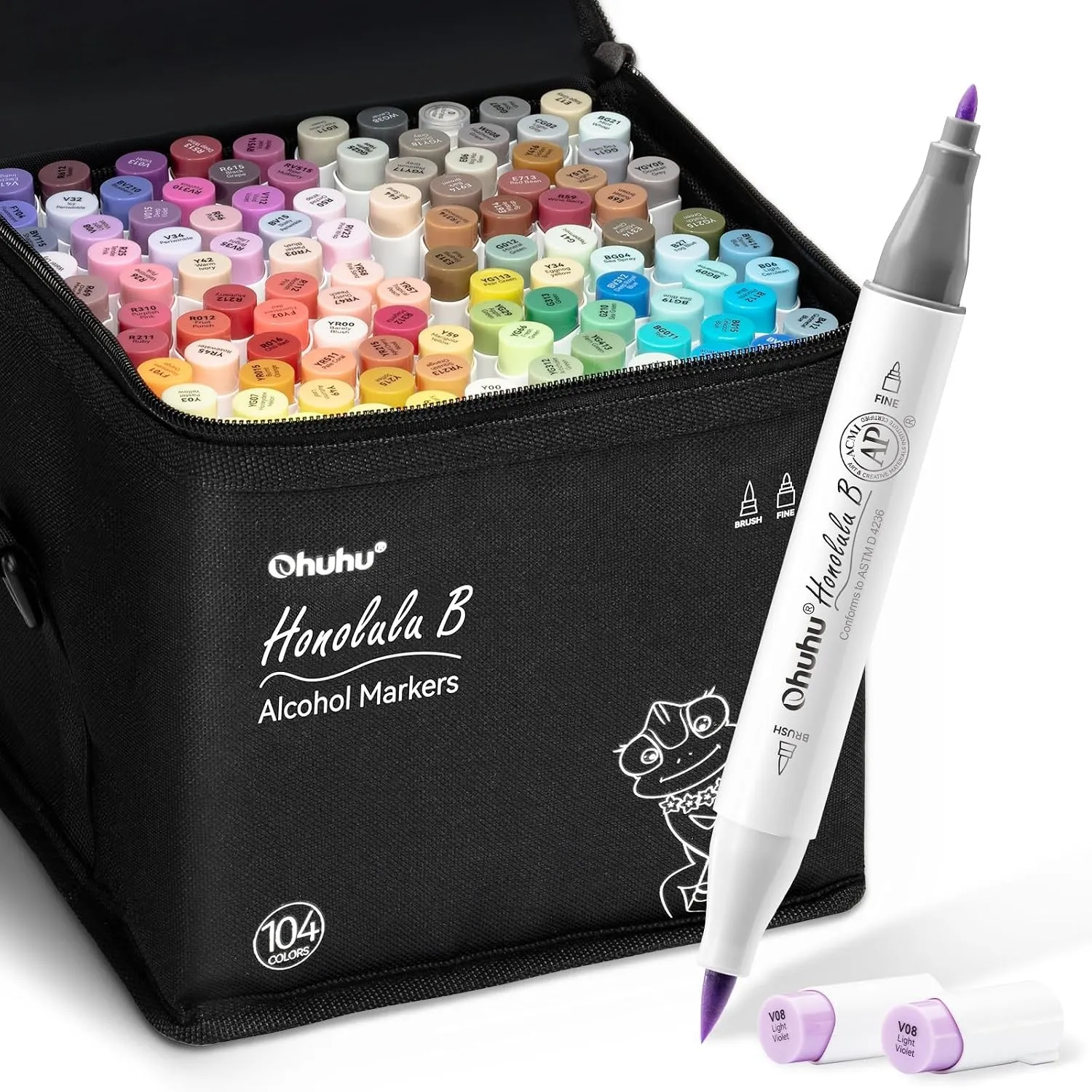 Ohuhu Alkoholmarker 104 Pinsel & Fein Kunstset Nachfüllbar