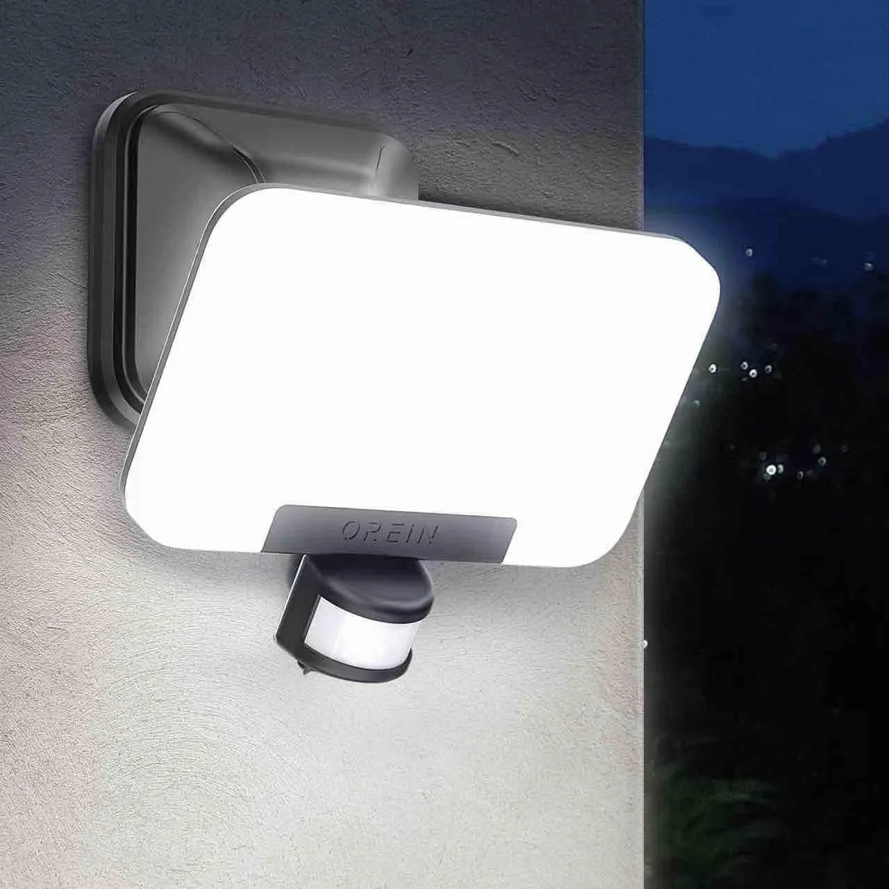 OREiN Led Strahler mit Bewegungsmelder Außen 3000LM, 2700/4000/6500K Warm-/Neutral-/Kaltweiß Superhell 27W Außenstrahle…