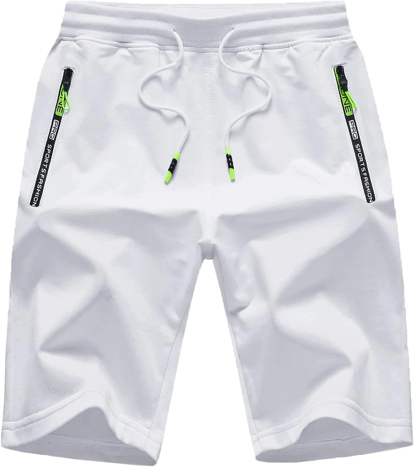JustSun Men’s Shorts, Sports Shorts, Cotton Stretch Fabric with Zip