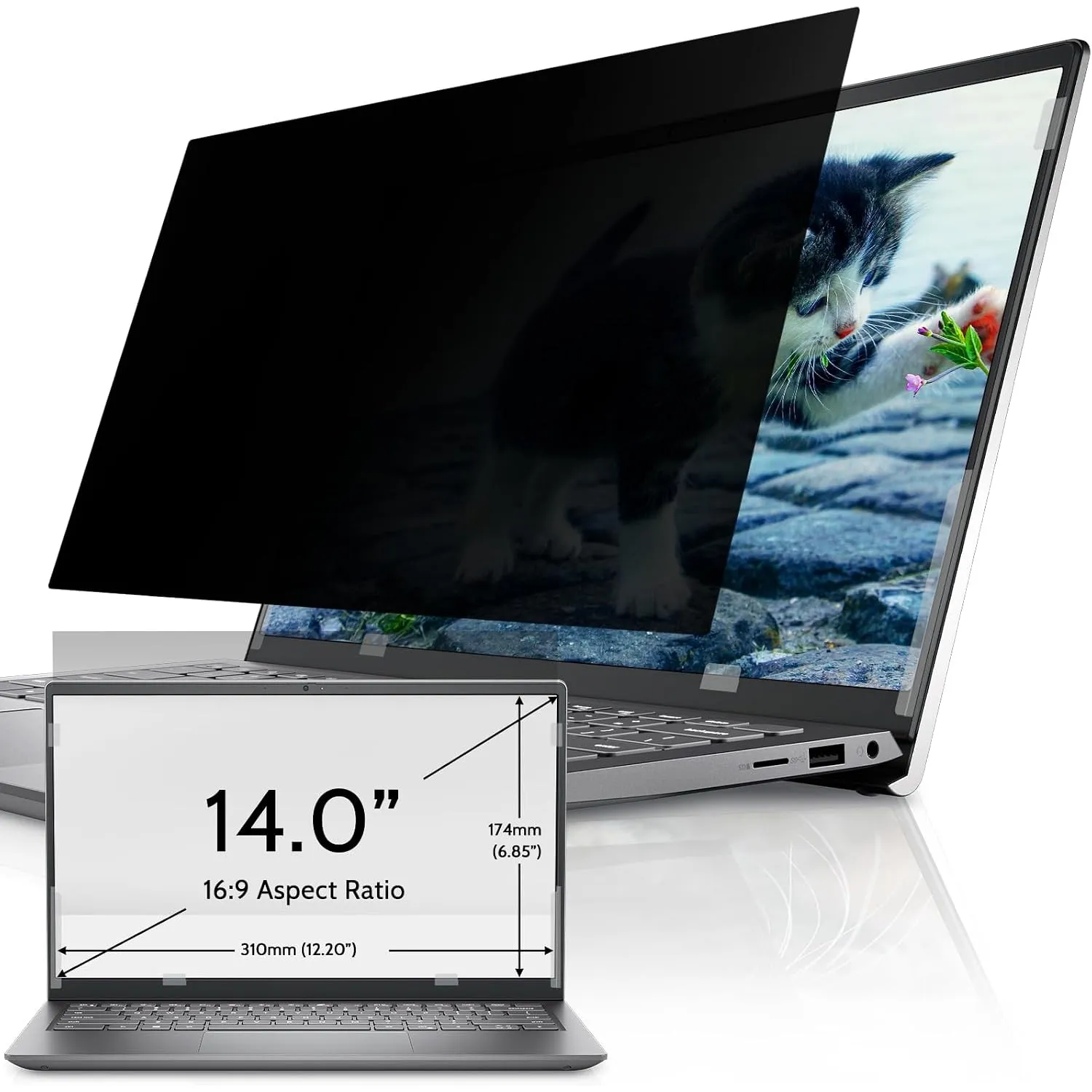 IPROKKO Laptop Sichtschutzfolie für 14 Zoll Seitenverhältnis 16:9