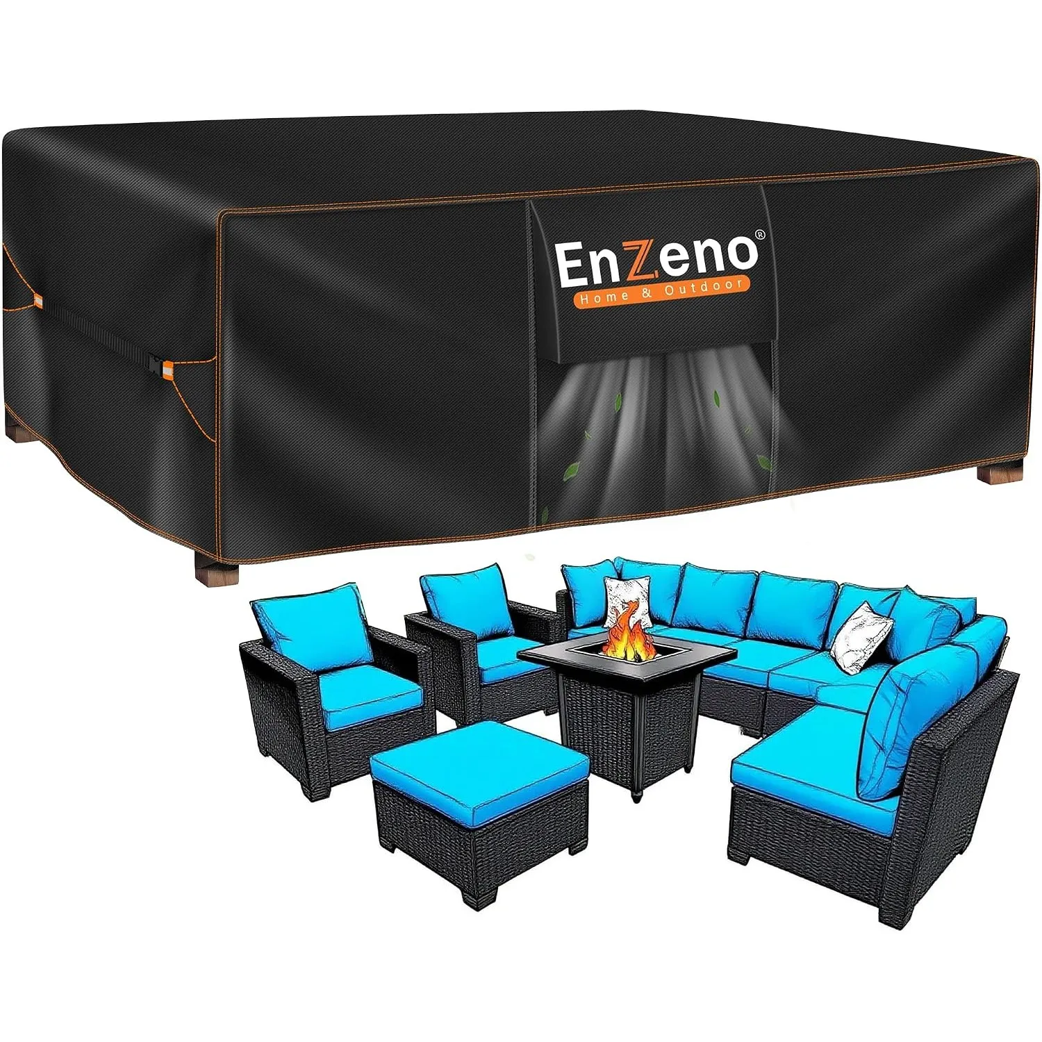 Enzeno Abdeckung Gartenmöbel Winterfest,Abdeckplane für Gartentisch Lounge