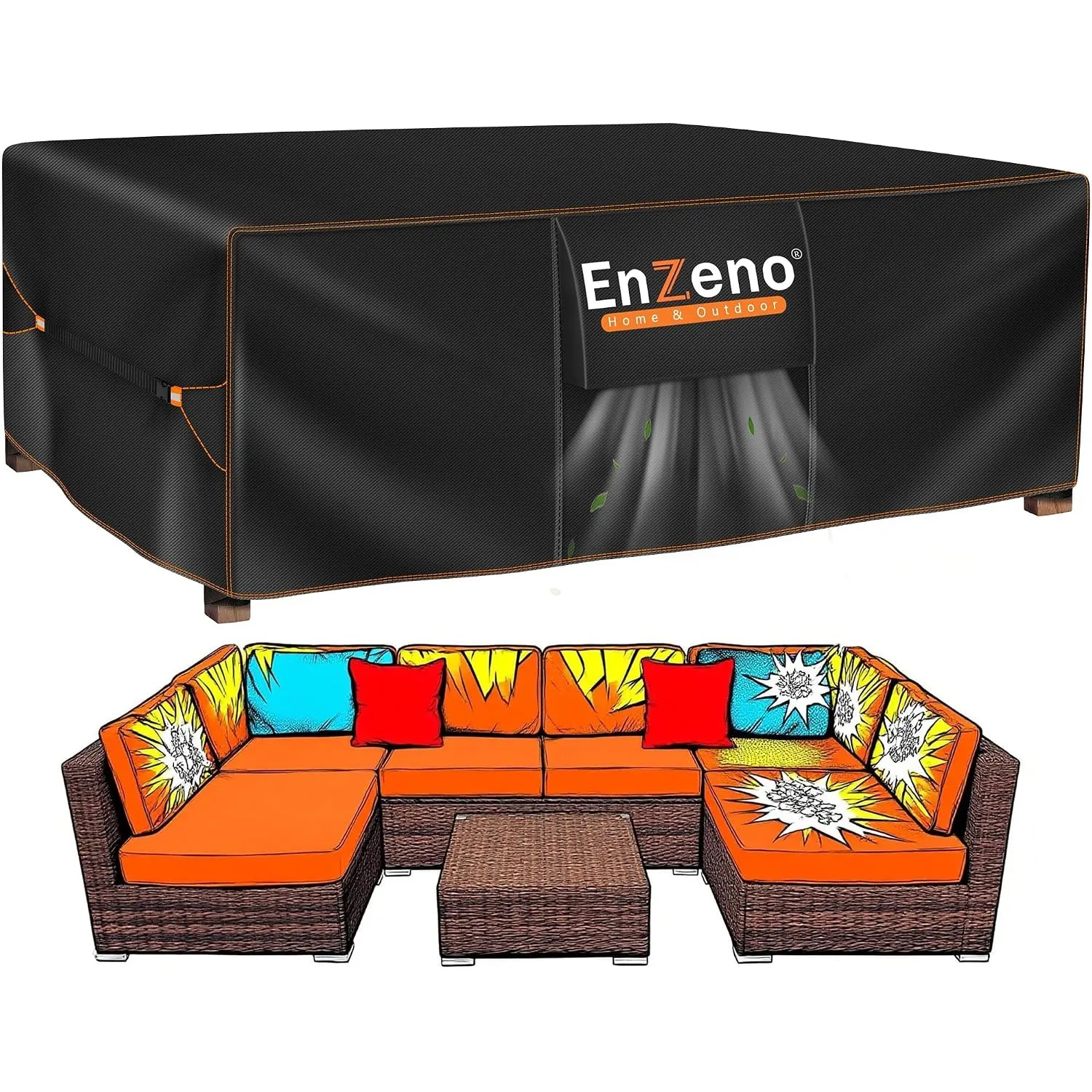 Enzeno Abdeckung Gartenmöbel Winterfest,Abdeckplane für Gartentisch Lounge