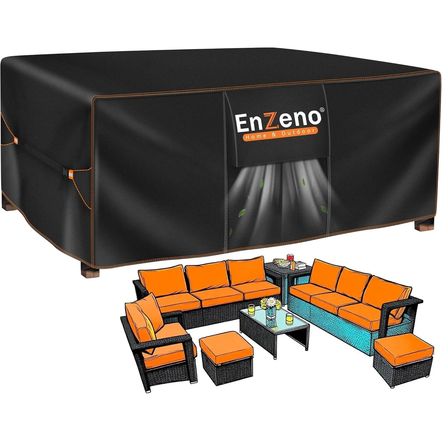 Enzeno Abdeckung Gartenmöbel Winterfest,Abdeckplane für Gartentisch Lounge