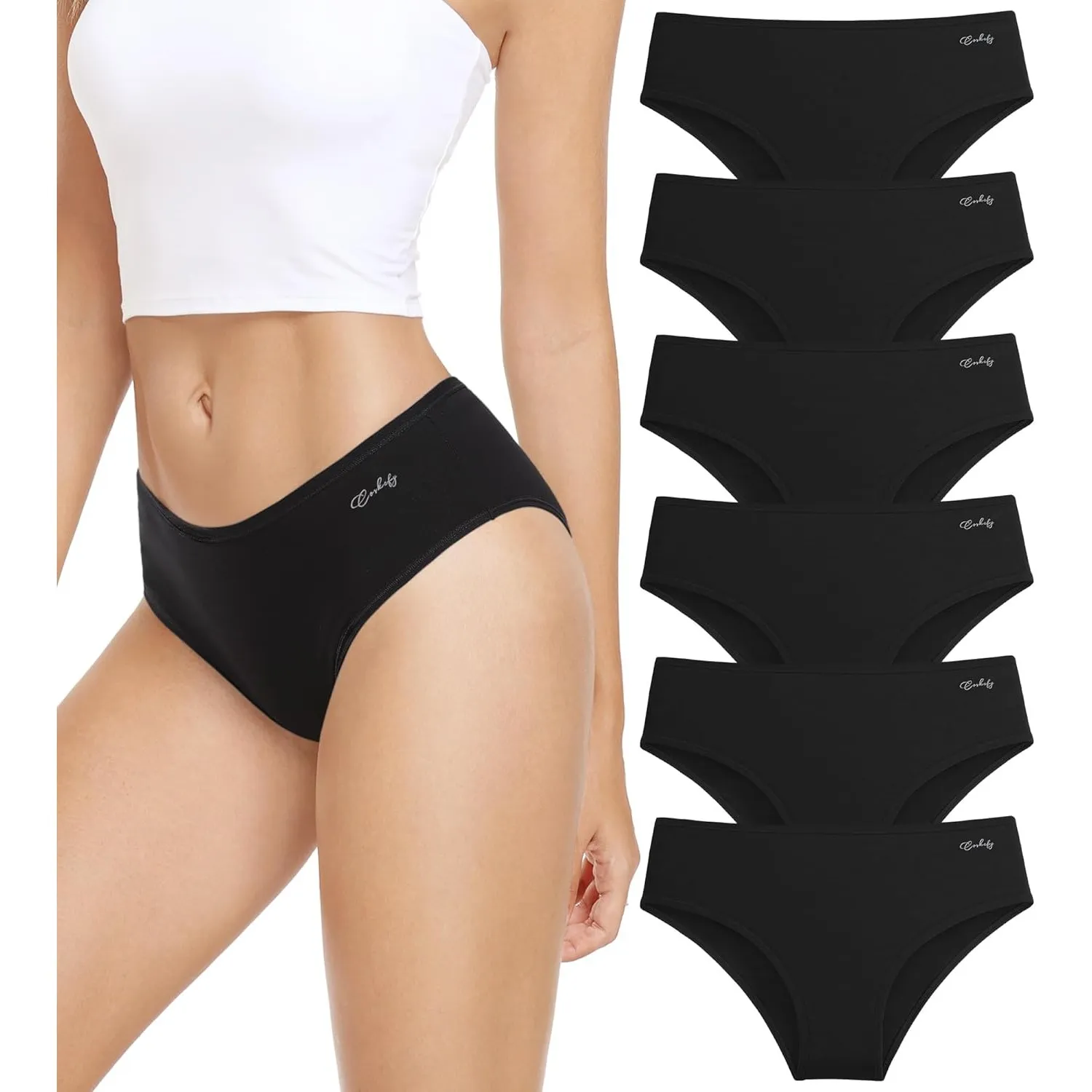 Anqier Unterhosen Damen, 6er Pack Baumwolle Panties Atmungsaktiv Slips Damen Bequeme Hipster Frauen Unterwäsche
