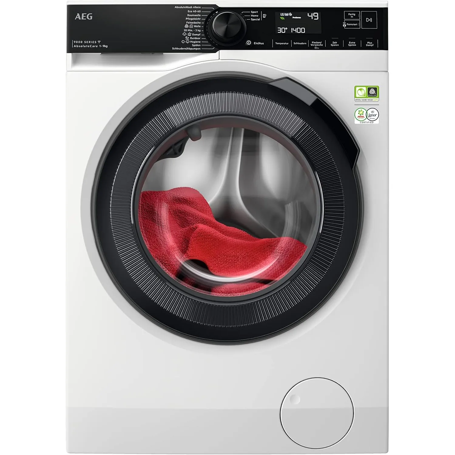 AEG WiFi Waschmaschine, Serie 9000 mit AbsoluteCare, SoftWater – Wasservorenthärtung, ProSteam – Auffrischfunktion, 9,0…