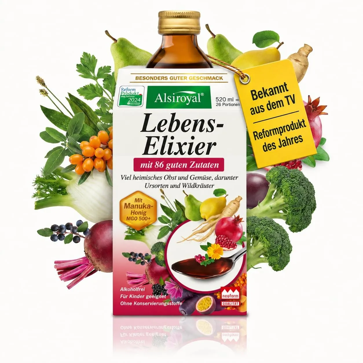 Alsiroyal Lebens-Elixier Mikronährstoffkonzentrat mit 86 Zutaten + Manuka
