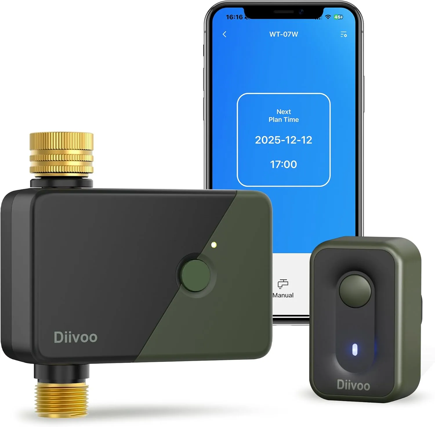 Diivoo Irrigation Computer WLAN with Brass Inputs/Outlets, Smart Timer Compatible with App/Alexa/Google Home, Rain Dela…