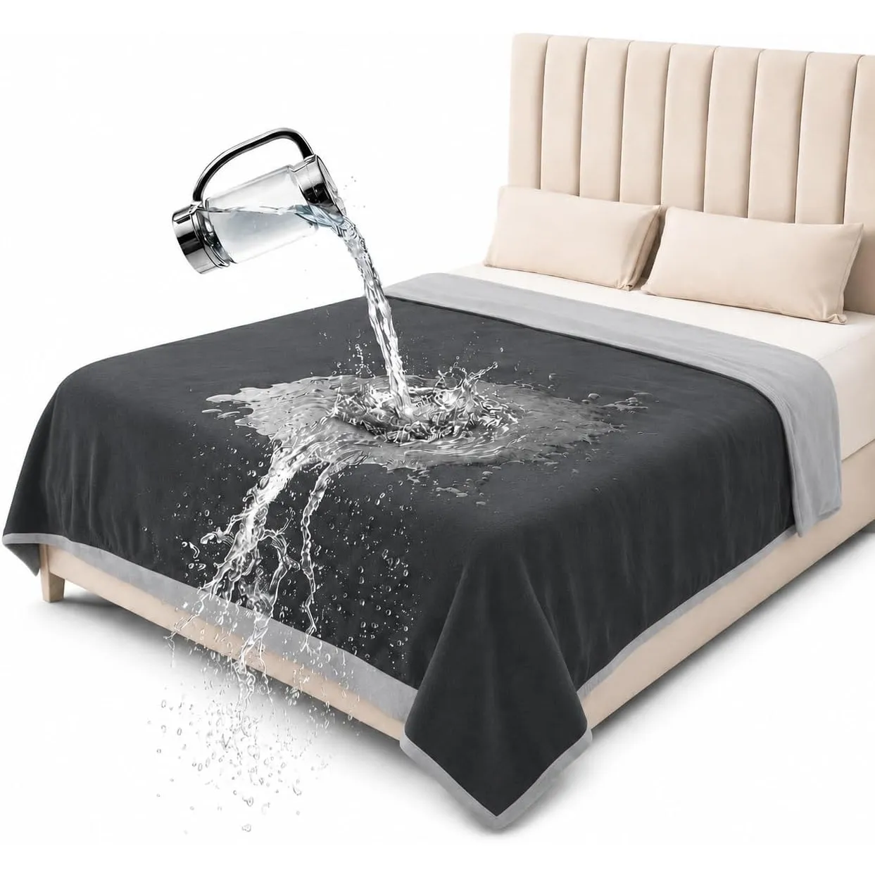 wasserdichte Decke, Hundedecke Wasserdicht, Liebesdecke Wasserdicht, Katzendecke, Hundedecke Sofa, Dunkelgrau/Hellgrau,…
