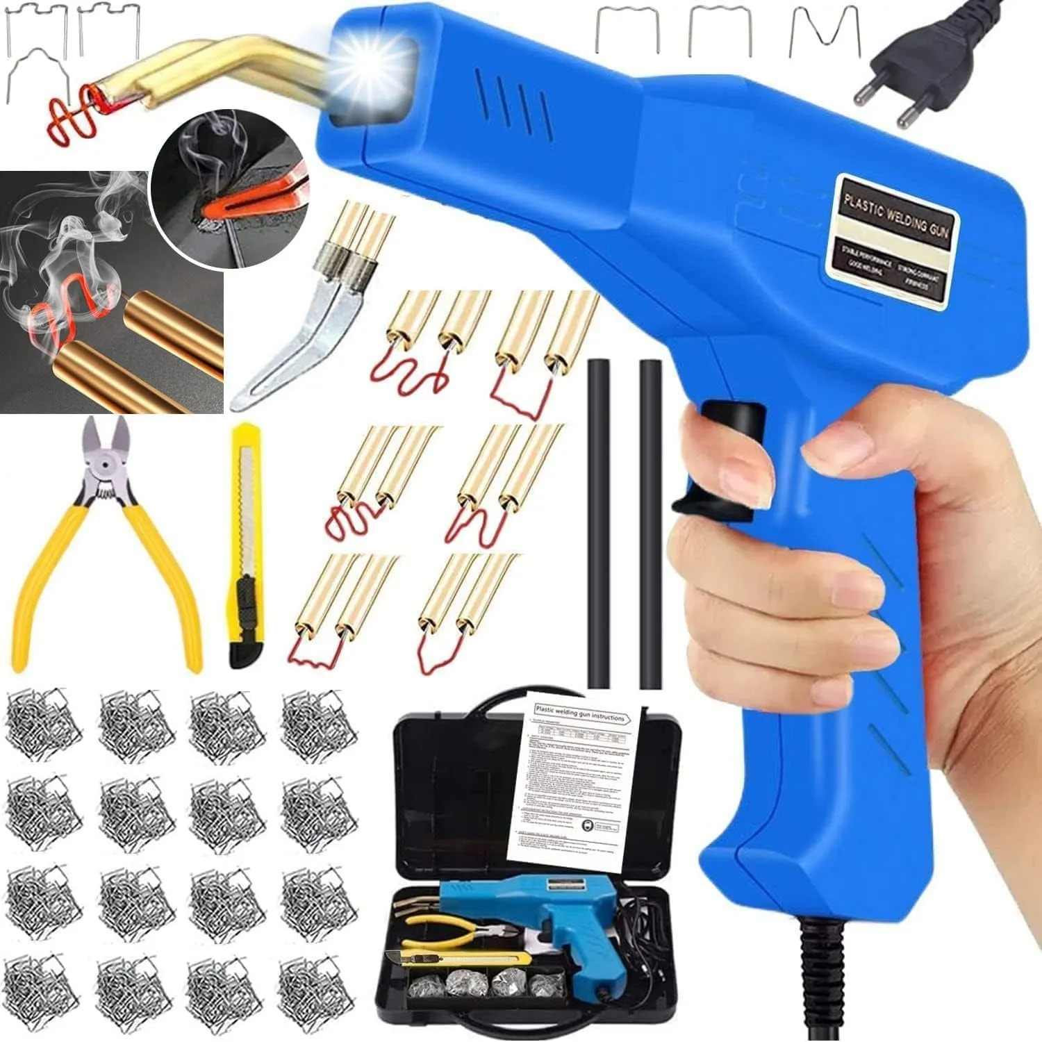220W 2-in-1 Kunststoff Schweißgerät Set mit 800PCS 6 Typen Schweißnagel&2Stk Schweißstäbe, Auto Kunststoff Reparaturset…