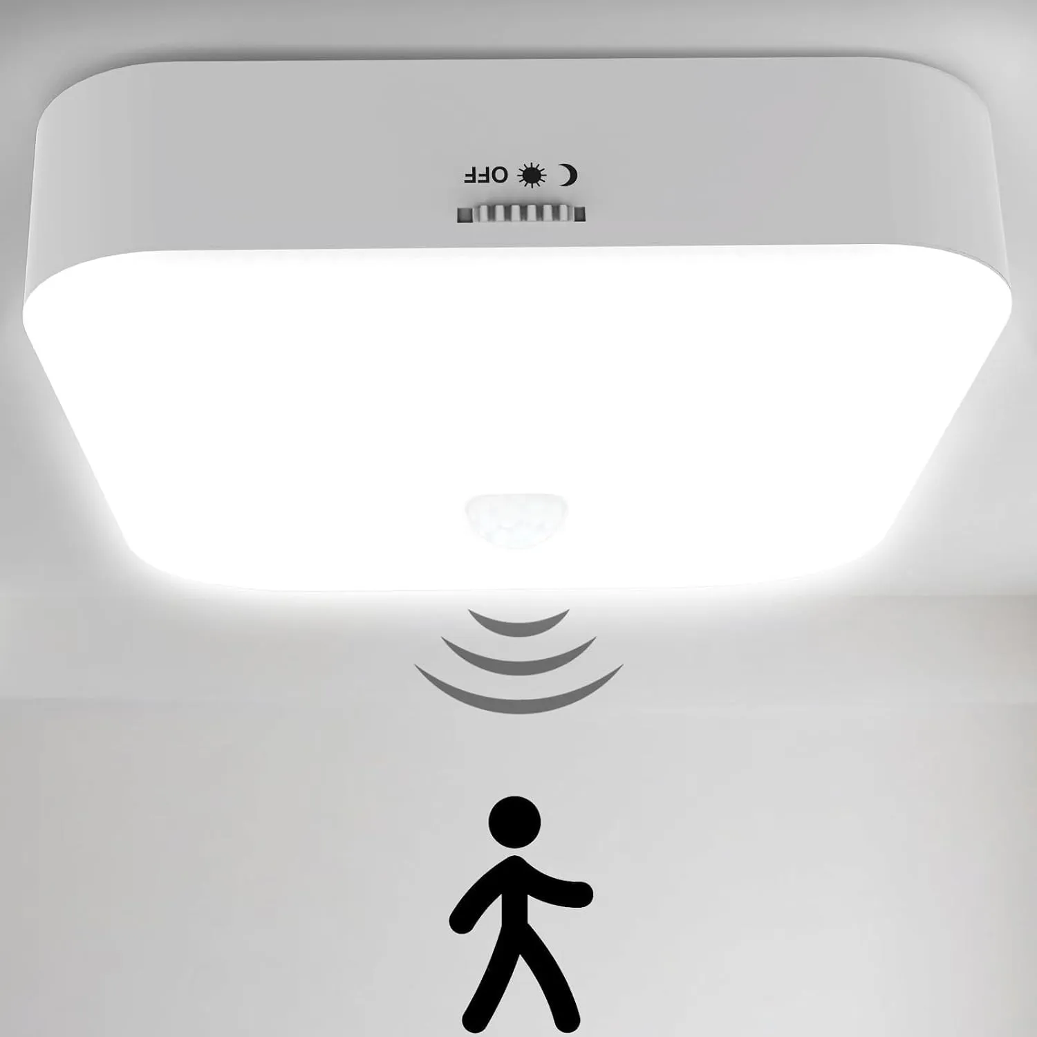 Toowell 10000mAh Akku Lampe mit Bewegungsmelder Innen LED Deckenleuchte | USB Aufladbar Deckenlampe mit Bewegungsmelder…