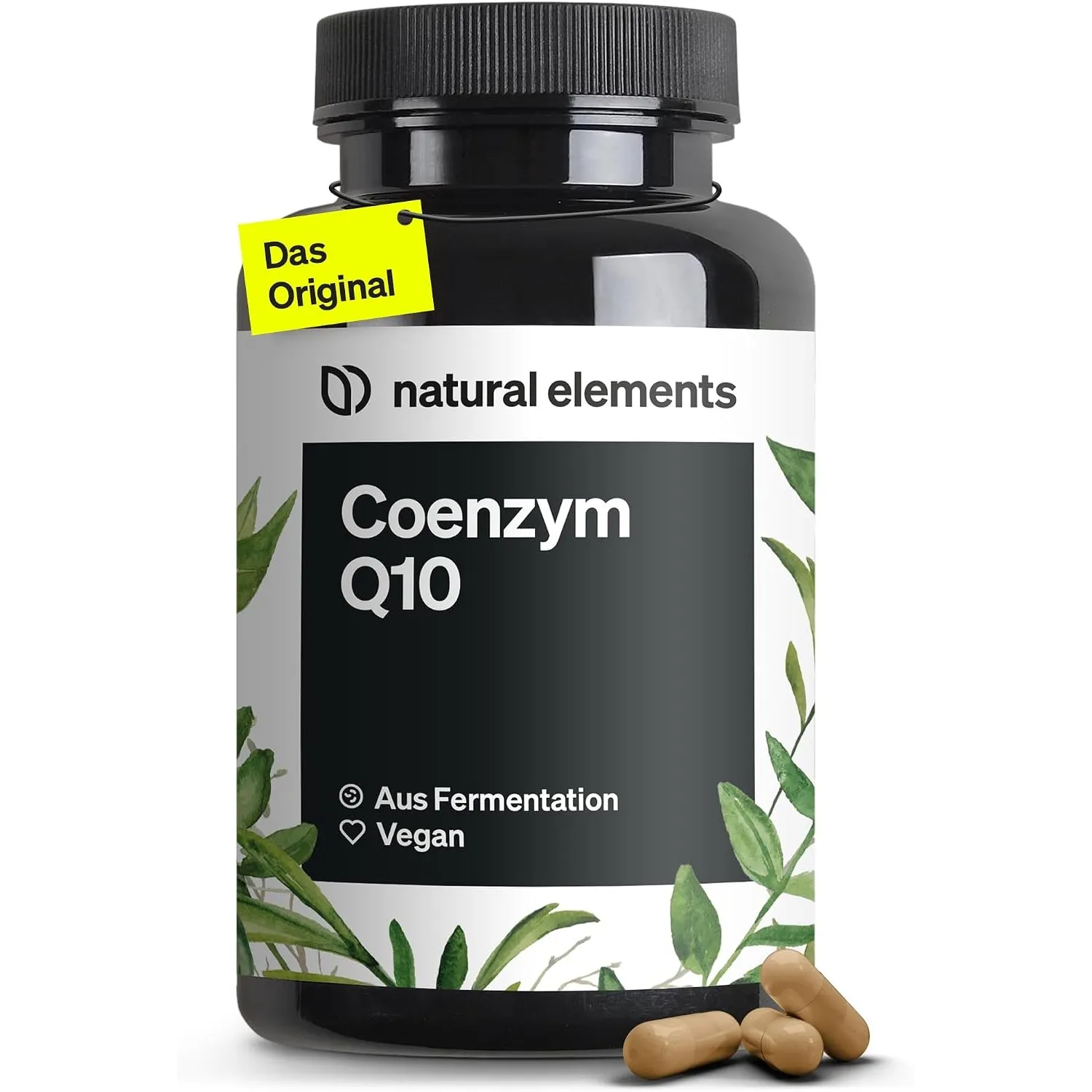 natural elements Coenzym Q10 – 200mg pro Kapsel – 120 vegane Kapseln – 4 Monate Reichweite – hochwertiges Q10 – hochdos…