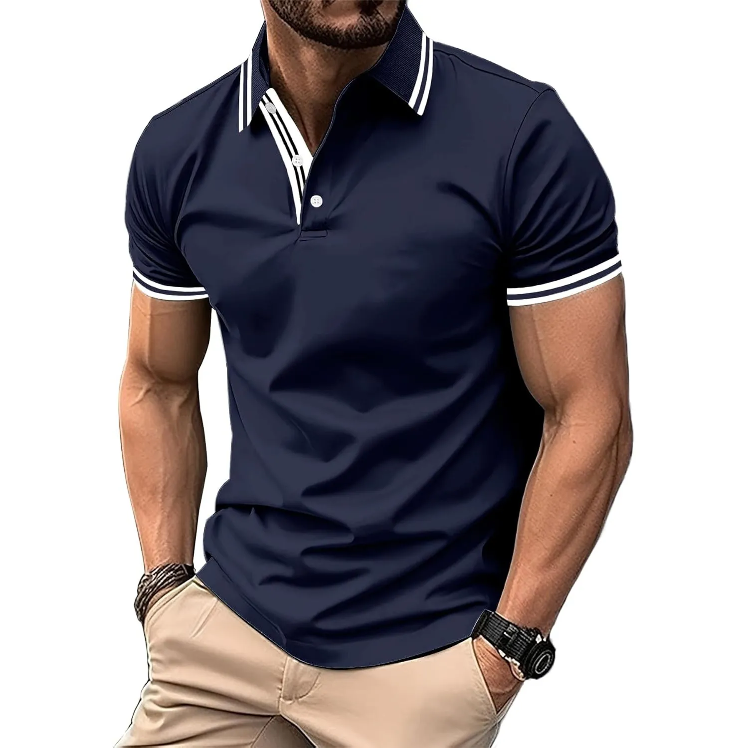 SwissWell Herren Kurzarm Poloshirt Atmungsaktiv T-Shirt Golf Sommer Poloshirts Männer Business Arbeits T Shirt Polohemd