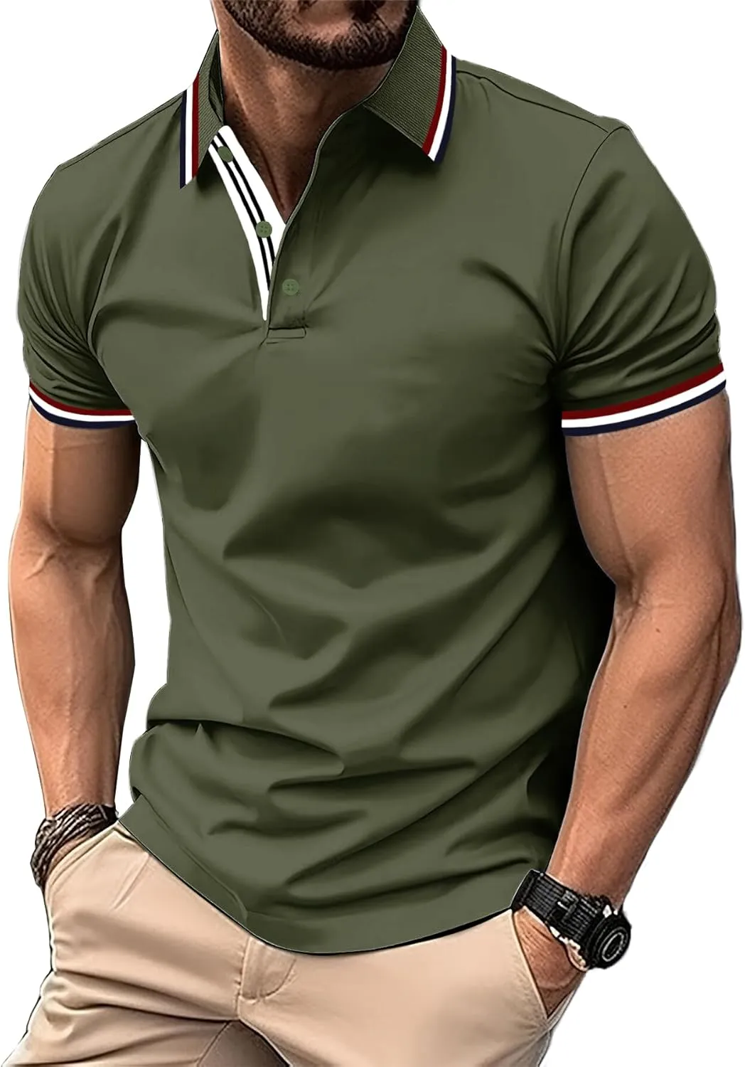 SwissWell Men's Short Sleeve Polo Shirt Breathable T-Shirt Golf Summer Polo Shirts Men Business Work T Shirt Polo Shirt