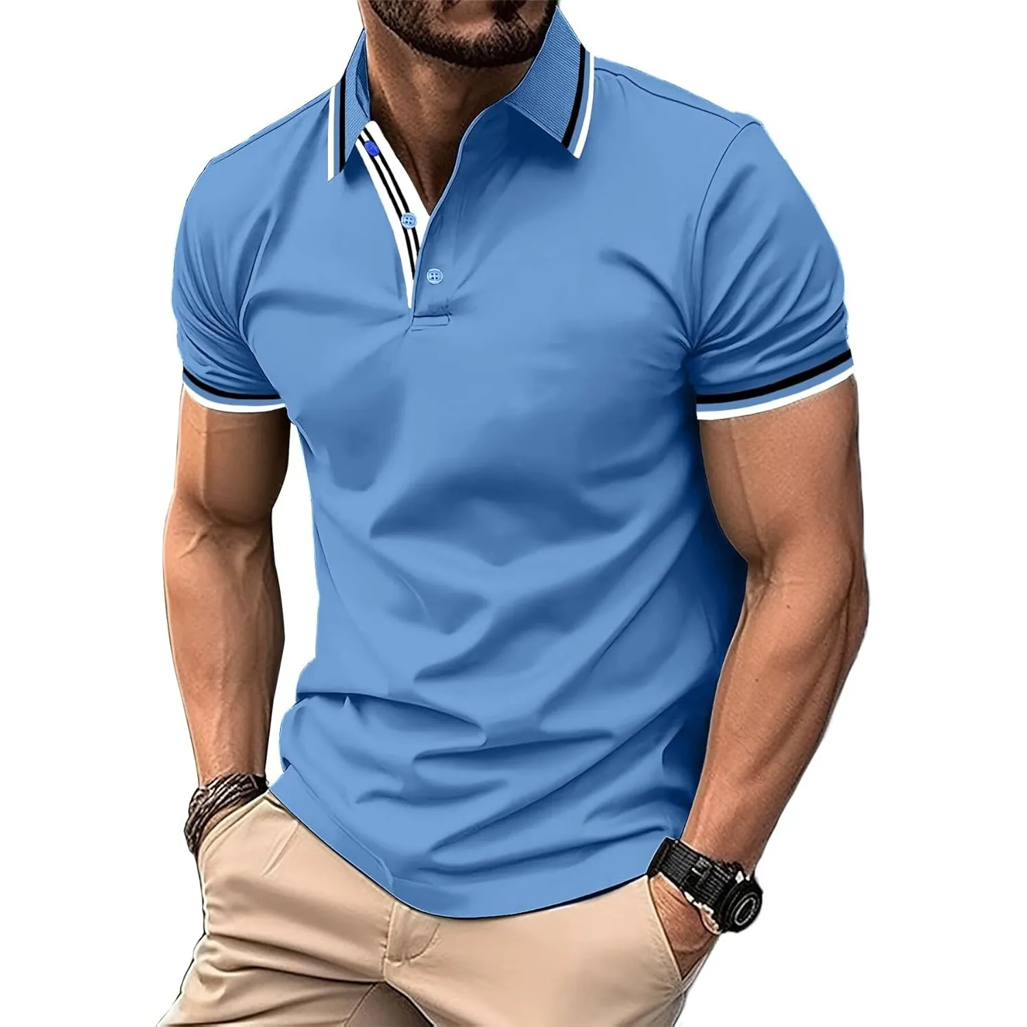 SwissWell Herren Kurzarm Poloshirt Atmungsaktiv T-Shirt Golf Sommer Poloshirts Männer Business Arbeits T Shirt Polohemd