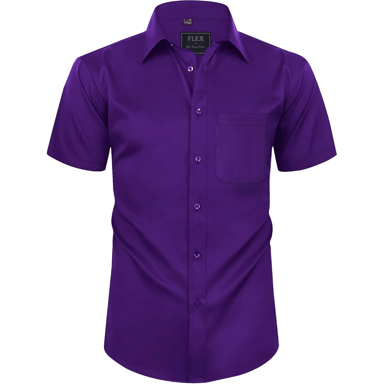 siliteelon Herren Kurzarm Hemden Casual Regular Fit Bügelfrei Business Hemd Faltenfrei Formales Hemd mit Tasche