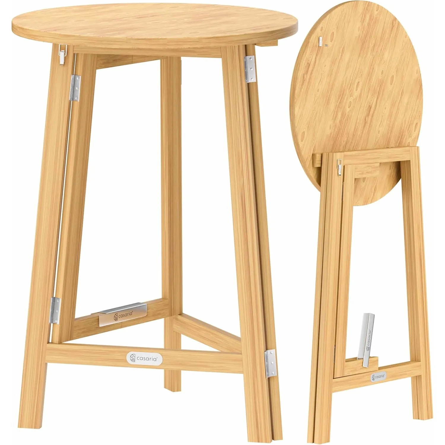 CASARIA Stehtisch Holz klappbar Ø 78 cm 111 cm hoch