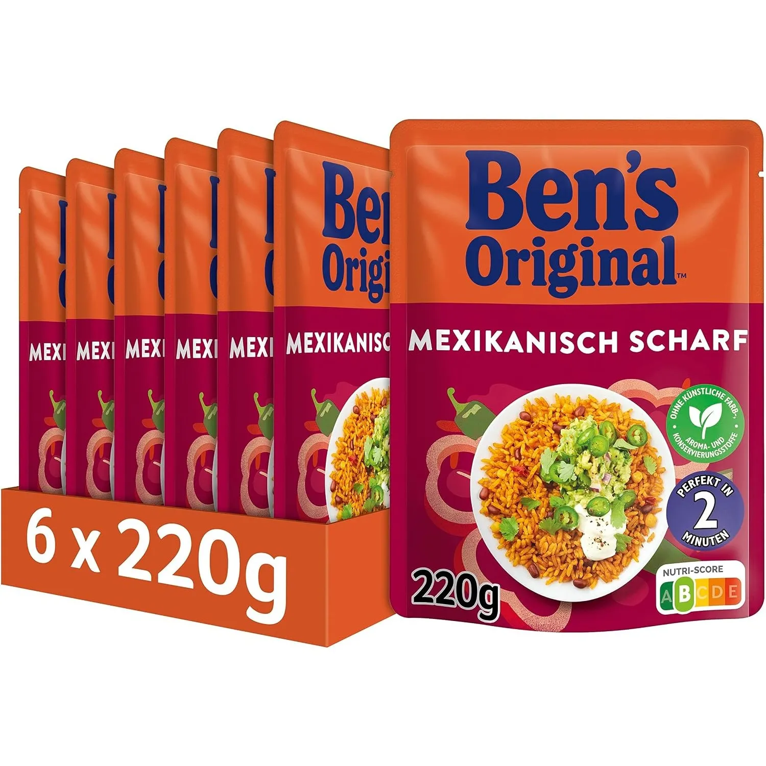 Ben's Original Express Reis Mexikanisch Scharf 6 x 220g, Multipack