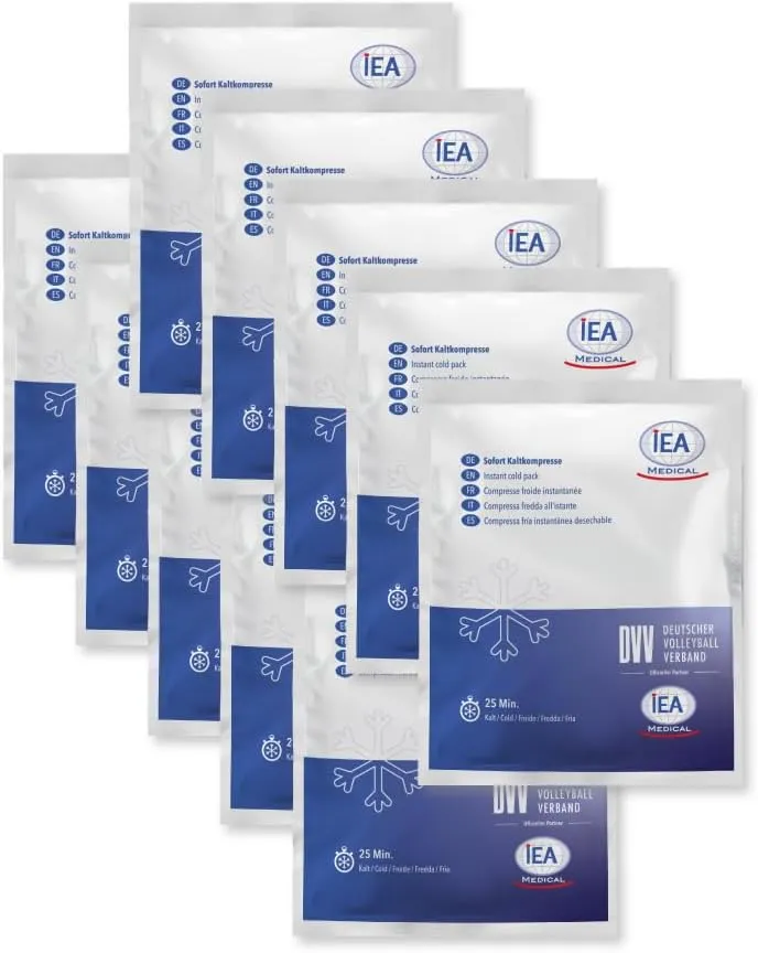 IEA Medical Sofort-Kälte-Kompresse (15,3 x 12,7 cm) 10 Stück | Einmal-Kühlpacks für Prellungen, Insektenstiche und ande…