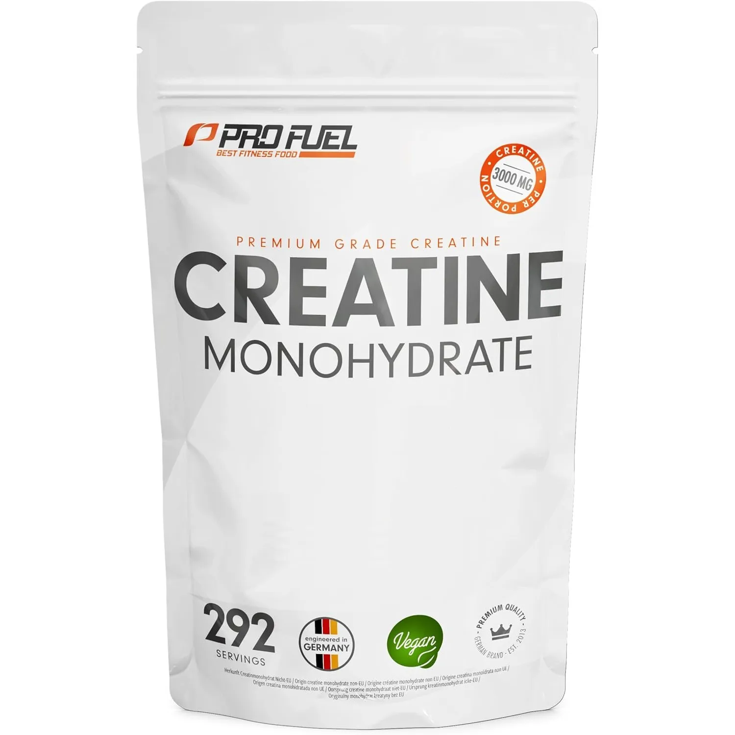 Creatin Monohydrat Pulver 1kg / 1000g reines Kreatin Monohydrat in mikronisierter Qualität - Creatine-Monohydrate mit 3…